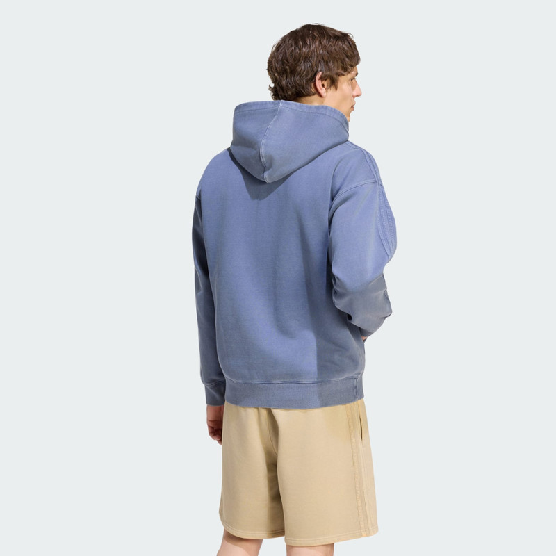 TREFOIL ESSENTIALS WASHED FULL ZIP LOOSE HOODIE 3