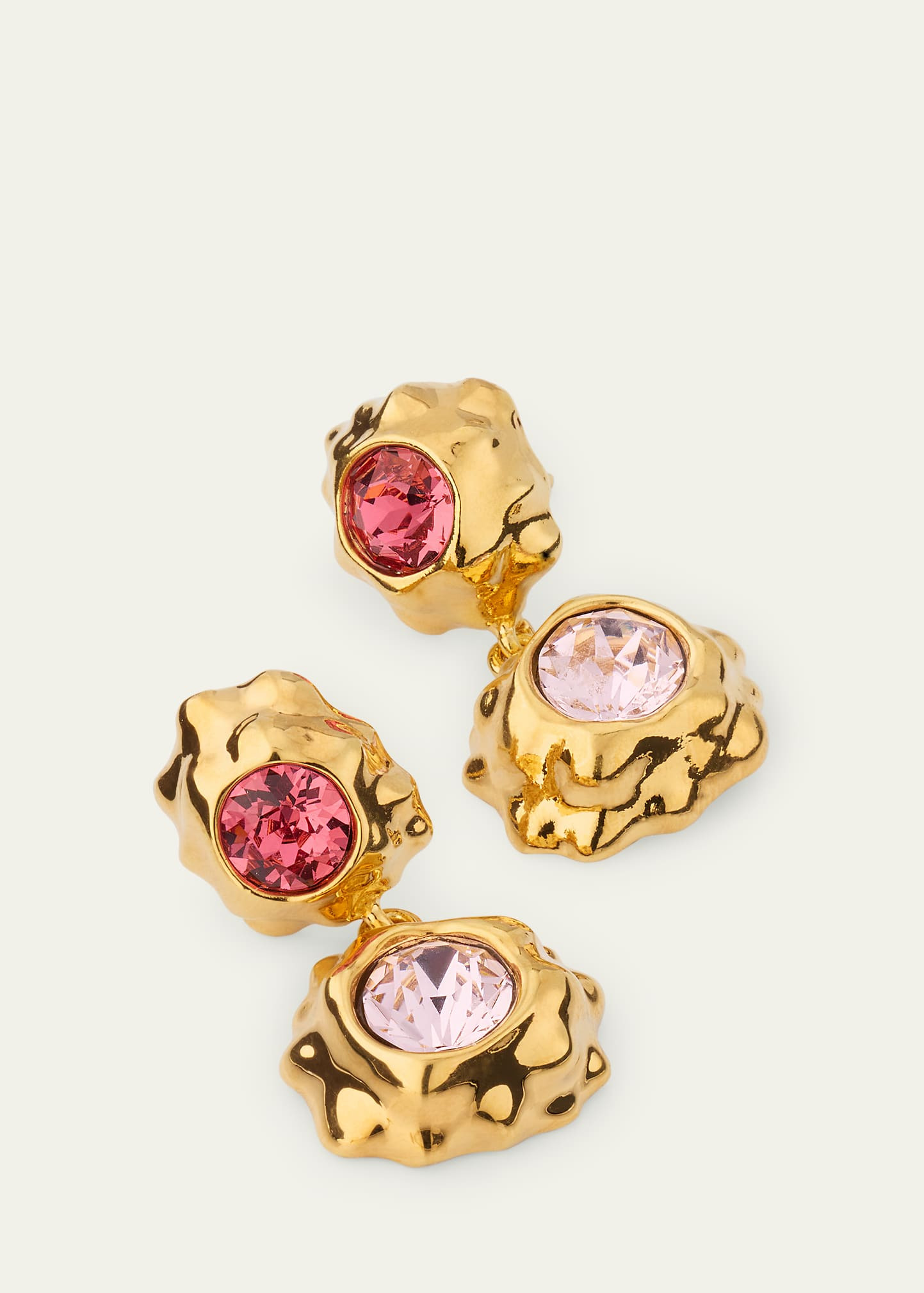 Textured Scramble Double Drop Earrings - 3