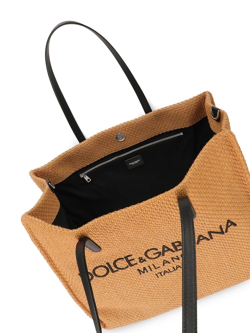 DOLCE&GABBANA Logo-embroidered faux-raffia トートバッグ DOLCE&GABBANA Embroidered raffia tote | THE OUTNET