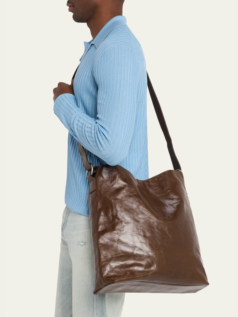 Dries Van Noten Men's Leather Messenger Bag outlook
