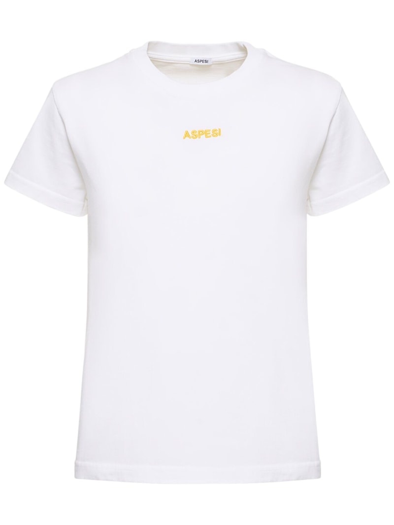Cotton jersey embroidered logo t-shirt - 1