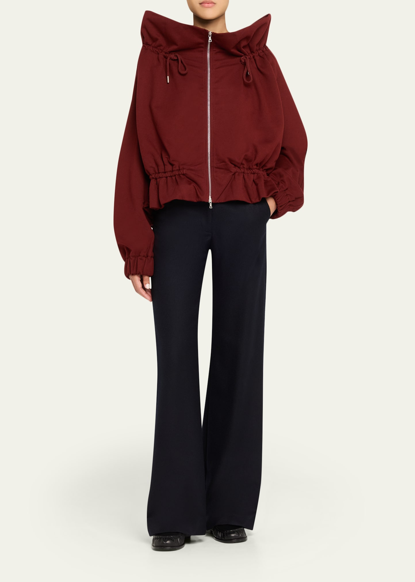 Hally Drawcord Cotton Zip Jacket - 2