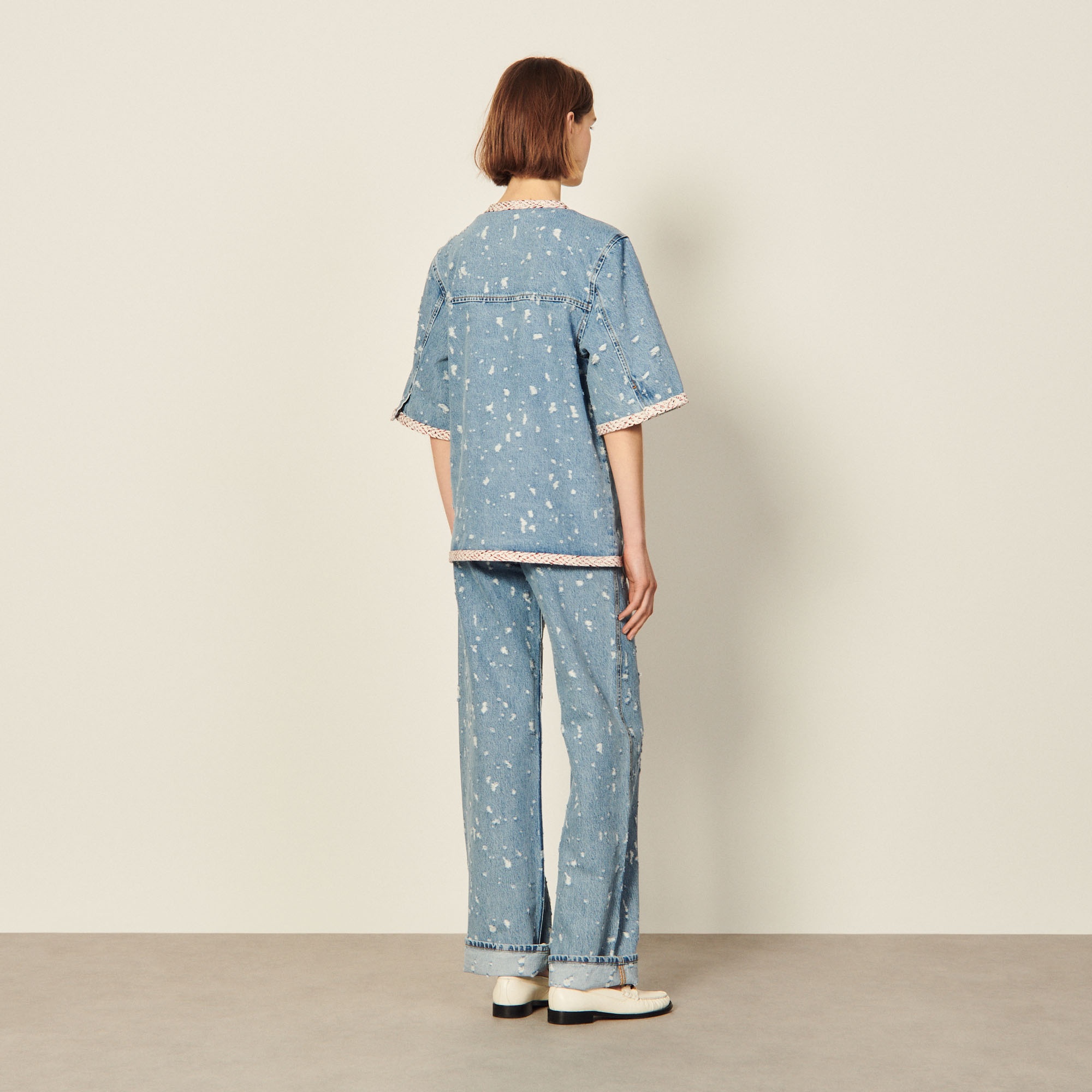 Short-sleeved denim jacket - 3