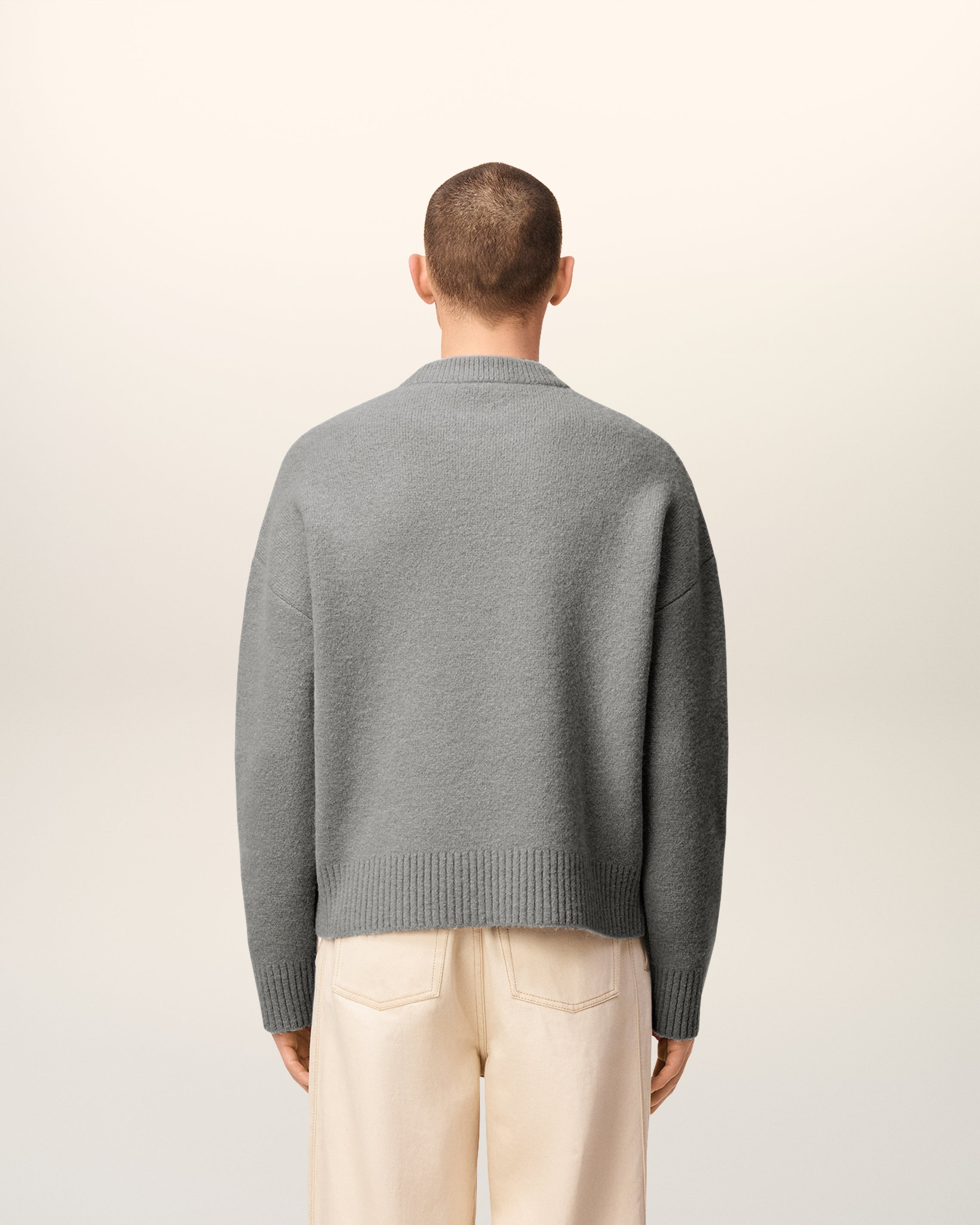 GREY ALPACA AMI DE COEUR CREWNECK SWEATER - 5