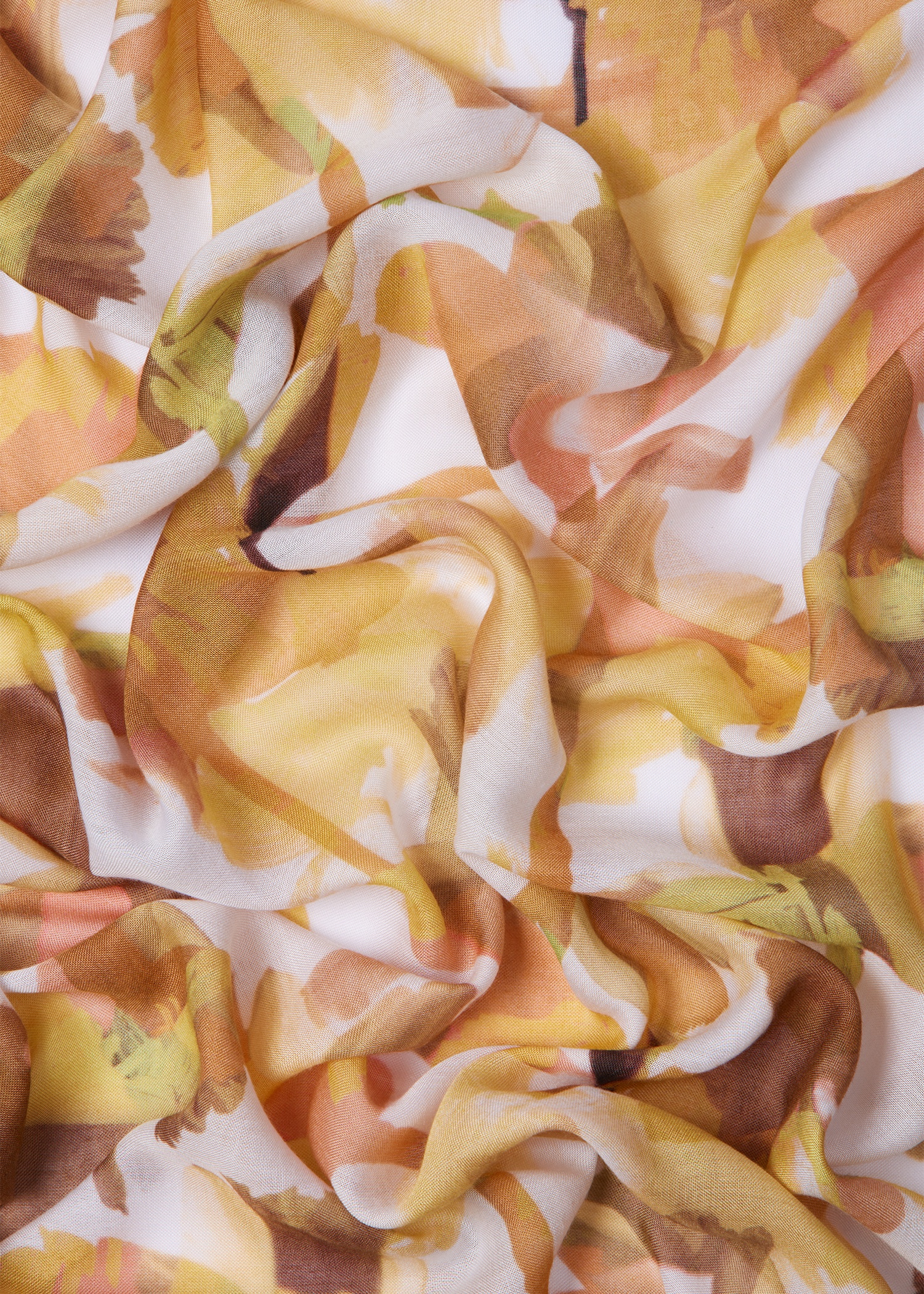 Women's Orange 'Floral Paint' Scarf - 3