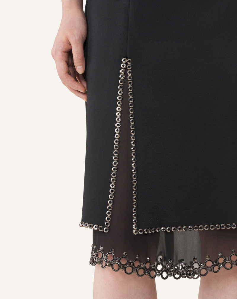 EMBROIDERED MIDI DRESS IN SATIN 5