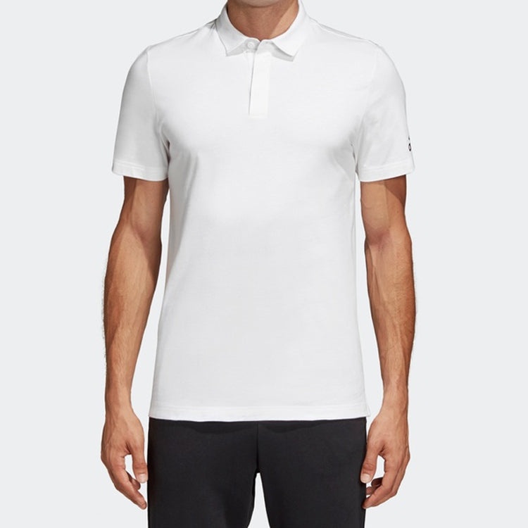 adidas Mh Plain Polo Sports Round Neck Short Sleeve polo White DQ1450 - 3