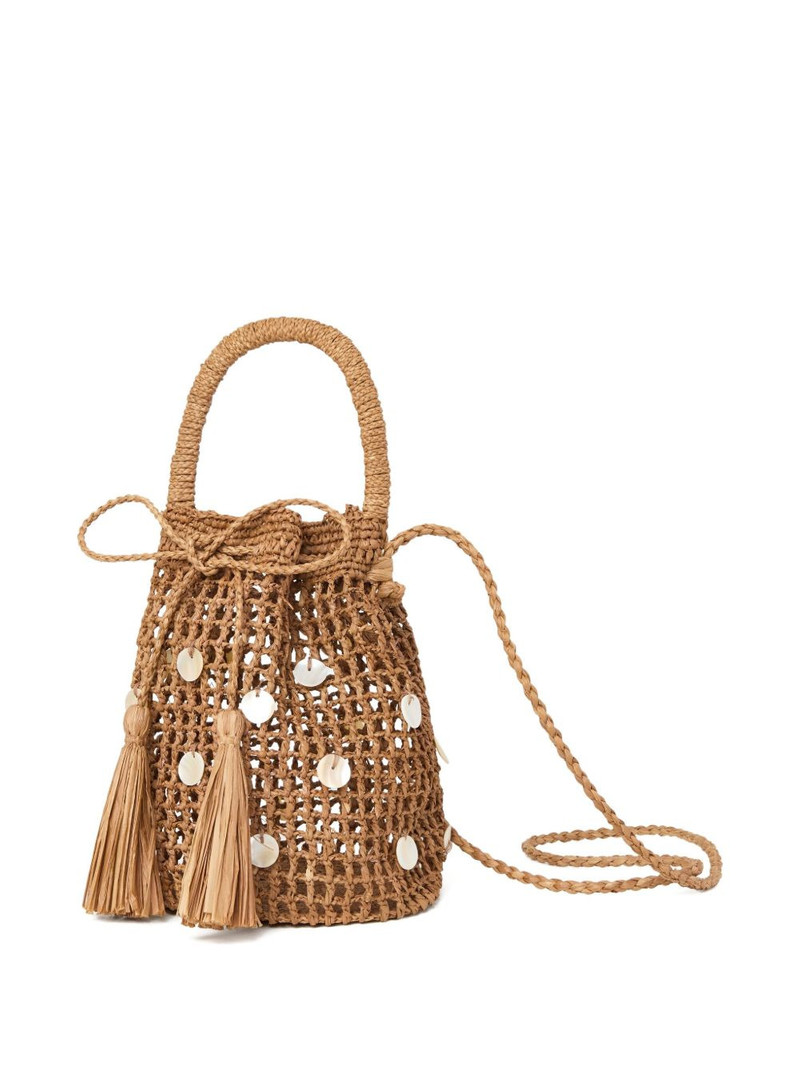 Precious Moments raffia tassel-detail bucket bag 4
