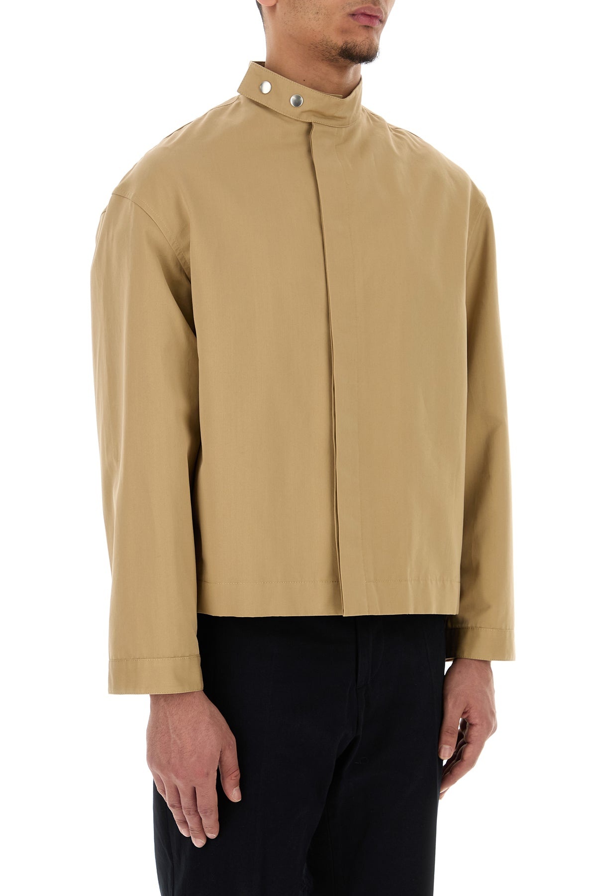 Beige cotton blend jacket - 3