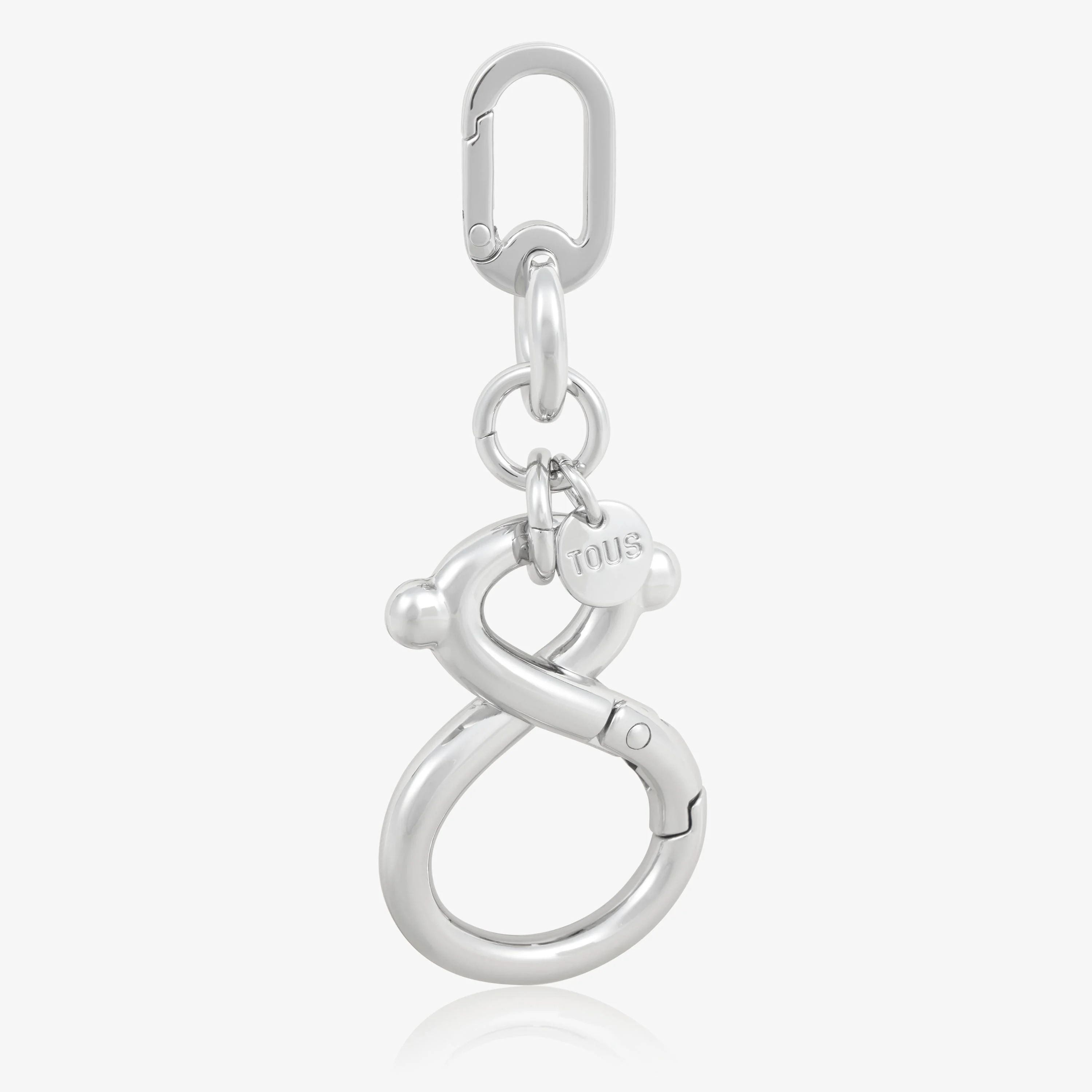 Silver-colored bear and logo Key ring TOUS Infinity - 1