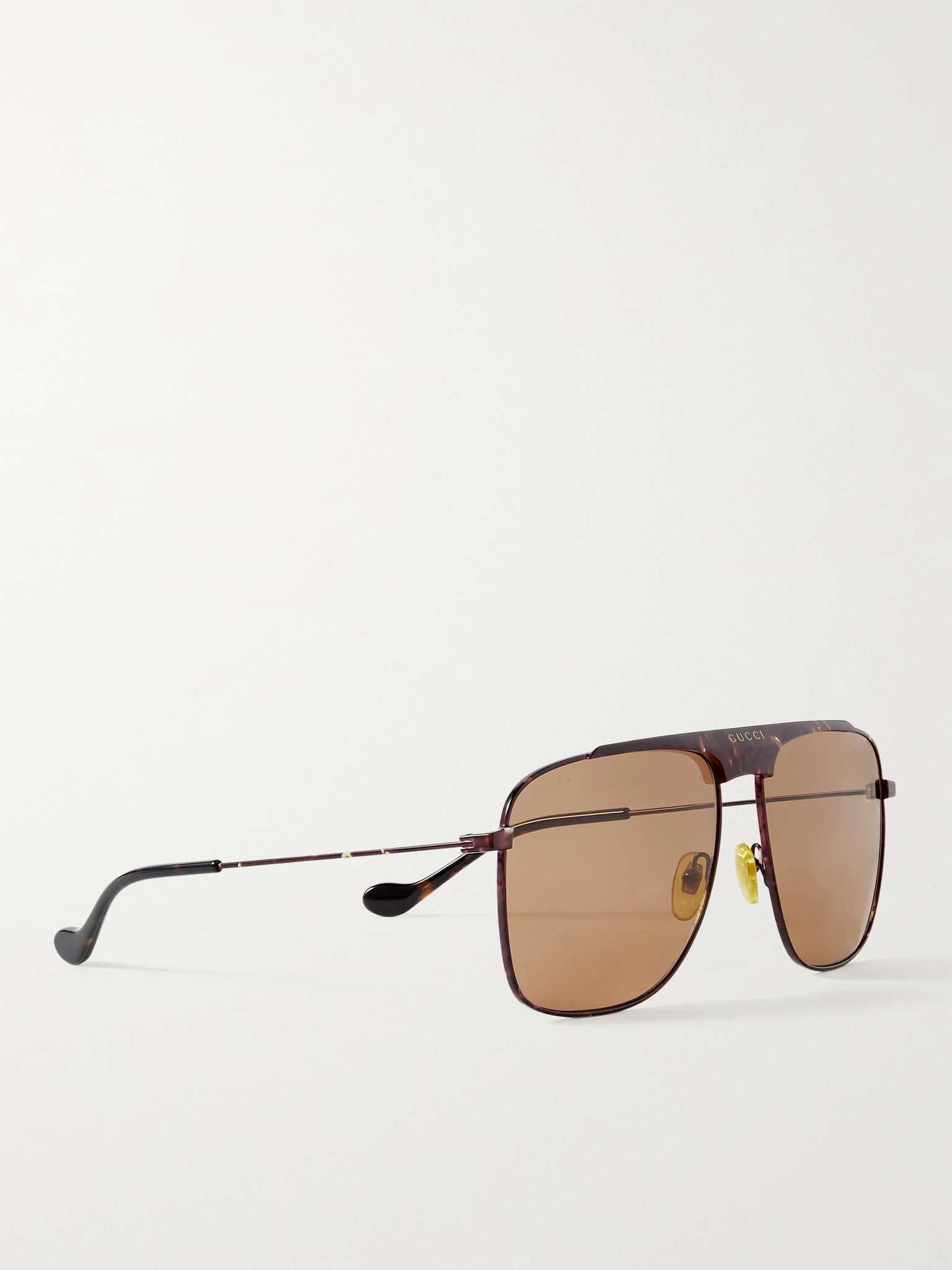 Aviator-Style Tortoiseshell Metal Sunglasses - 3