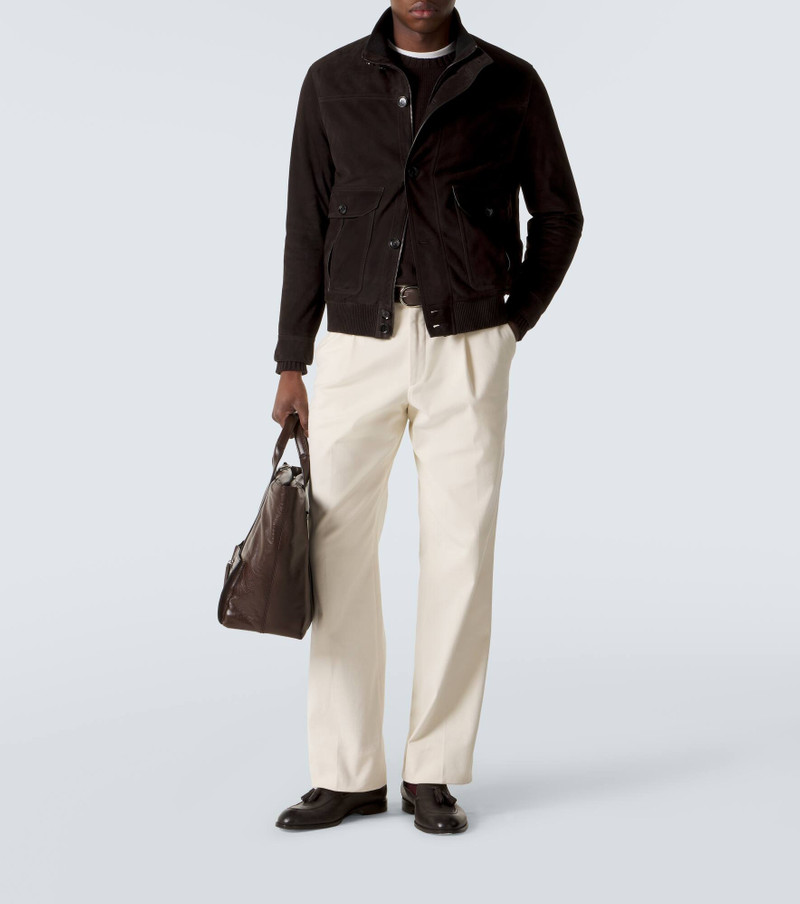 Brioni Suede bomber jacket outlook