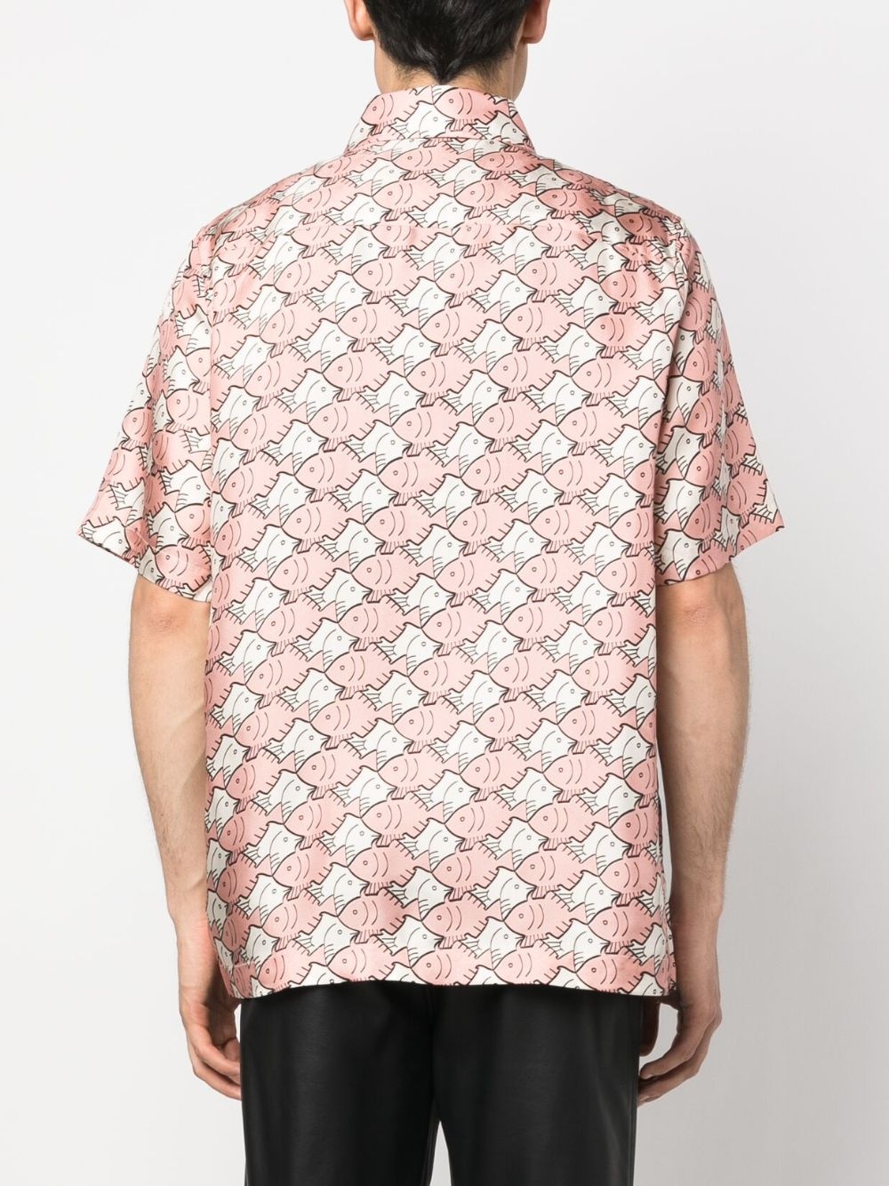 dolphin-print silk shirt - 4
