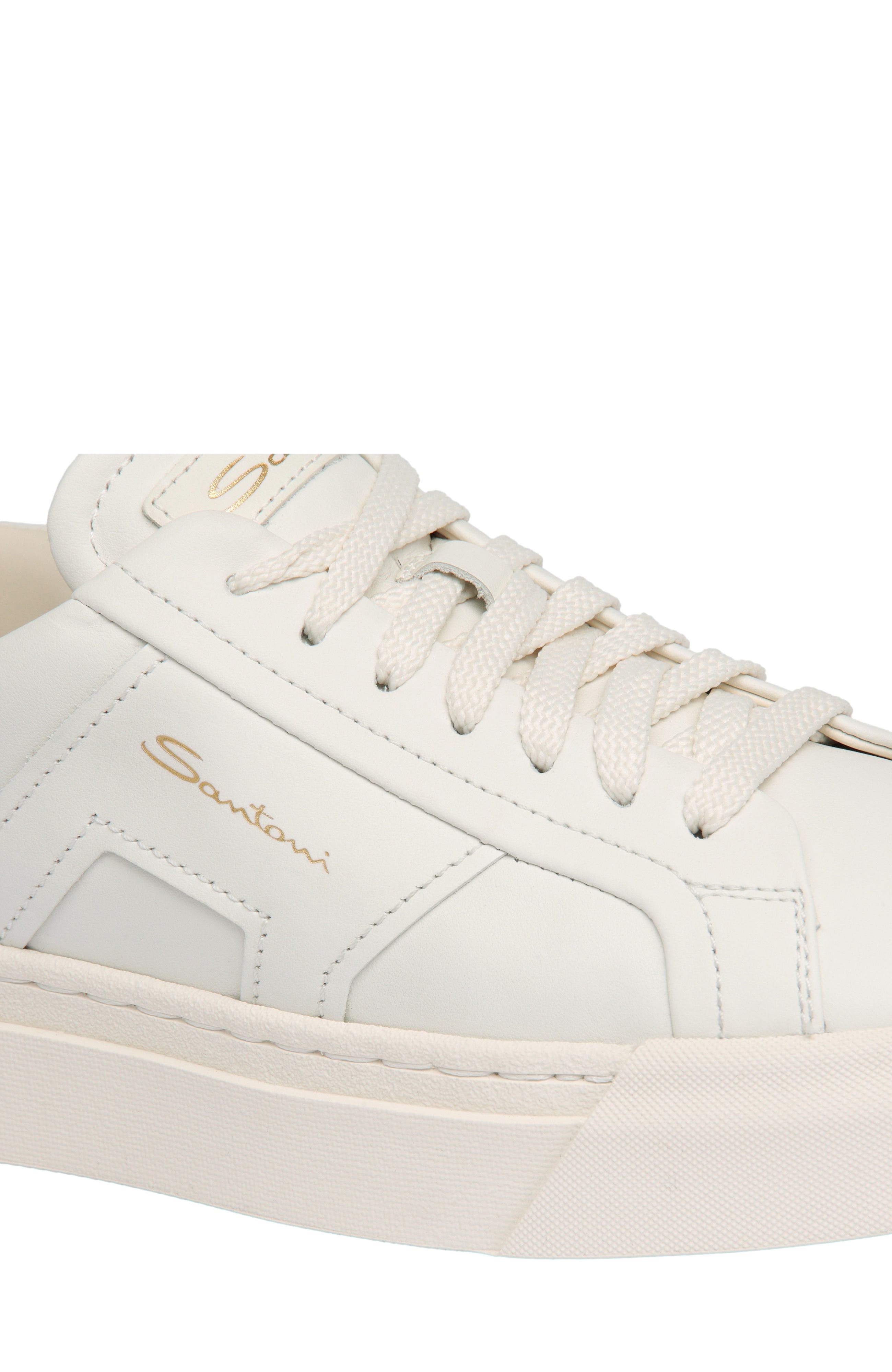 Santoni Women's DBS Double Buckle Sneaker in White at Nordstrom - 5