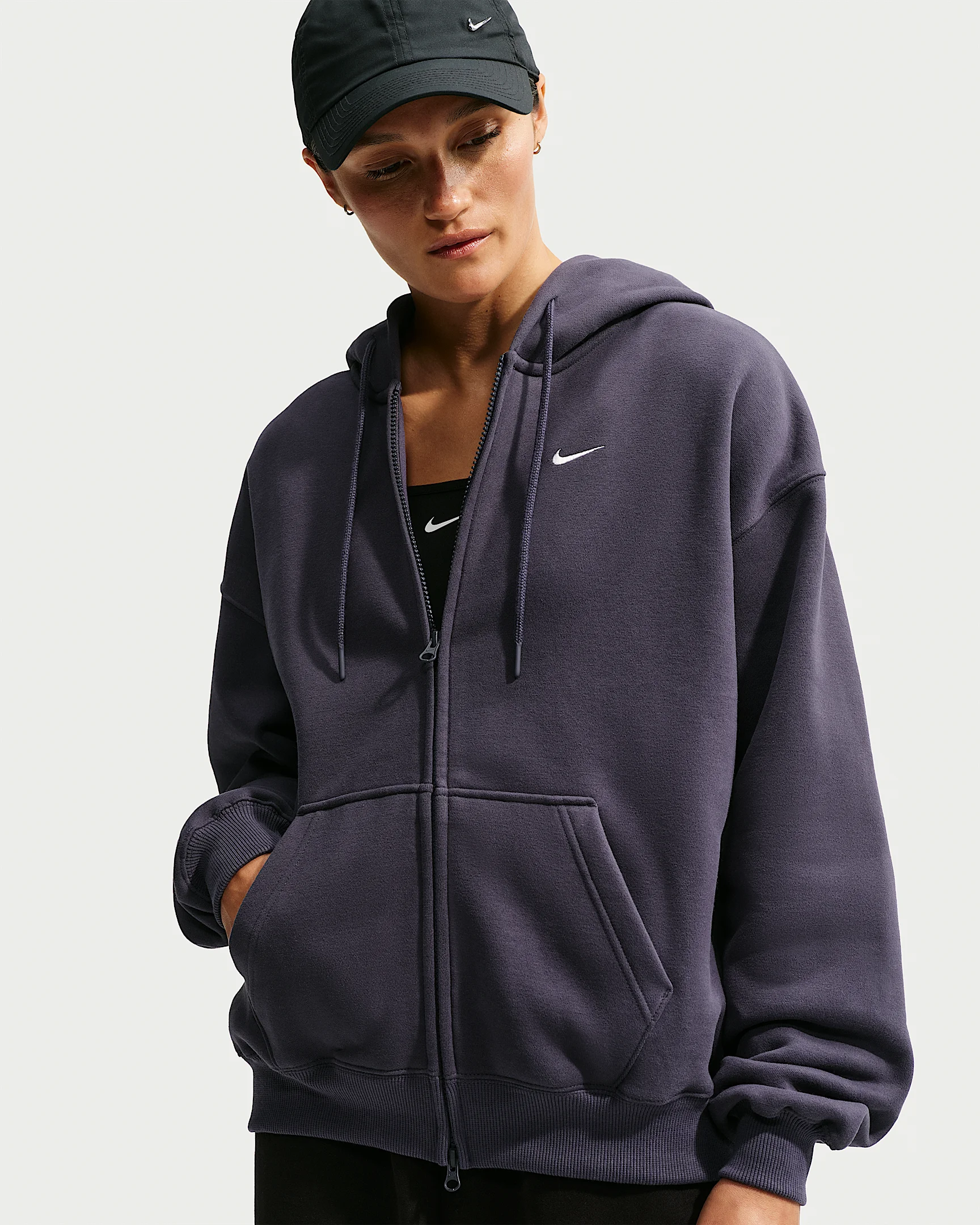 Nike Studio Fleece Medium Weight Women's Oversized Full-Zip Hoodie - 1