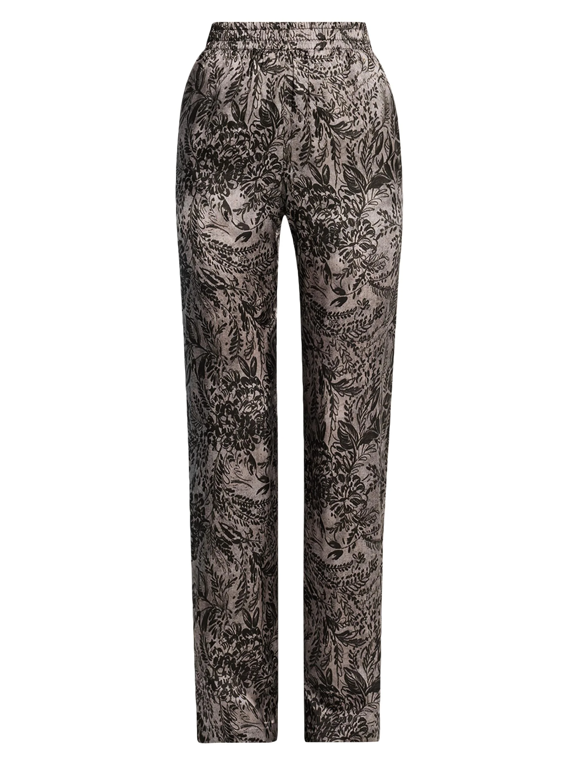 Women's Golden Floral Twill Pants - Grey - 1