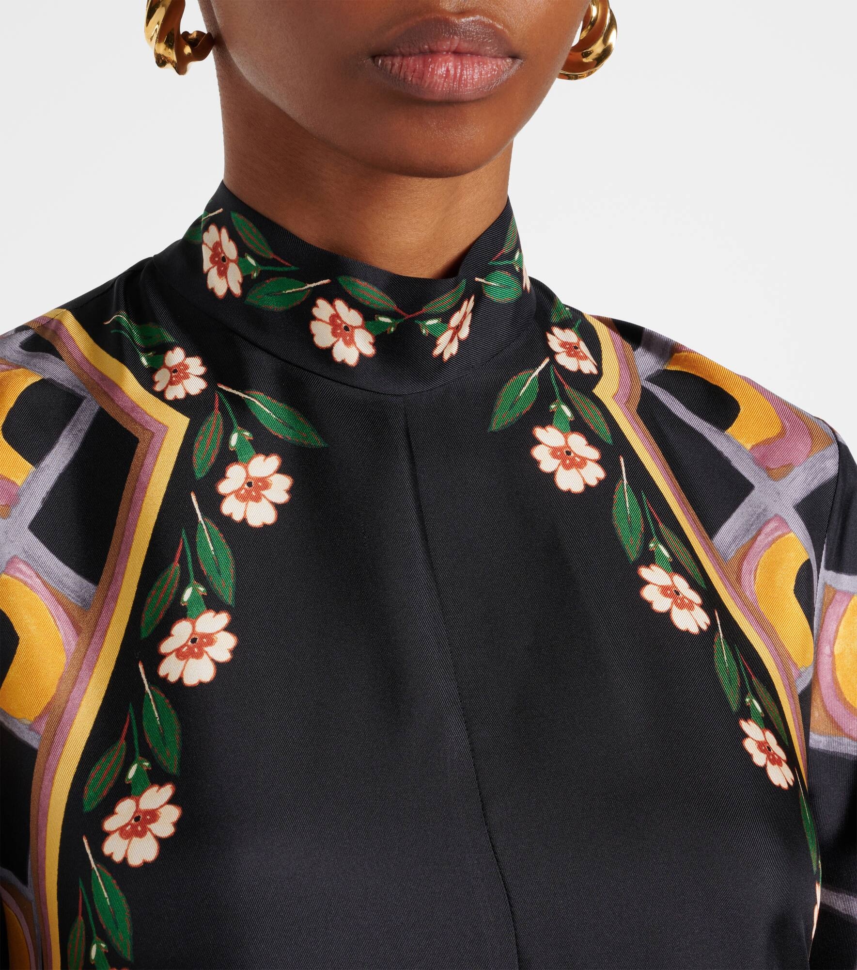 Magnifico printed silk twill maxi dress - 4