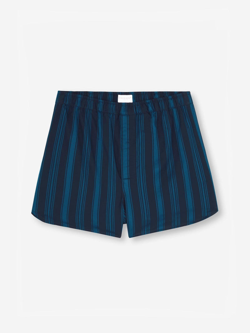 Derek Rose Men's Modern Fit Boxers Royal 222 Cotton Navy outlook
