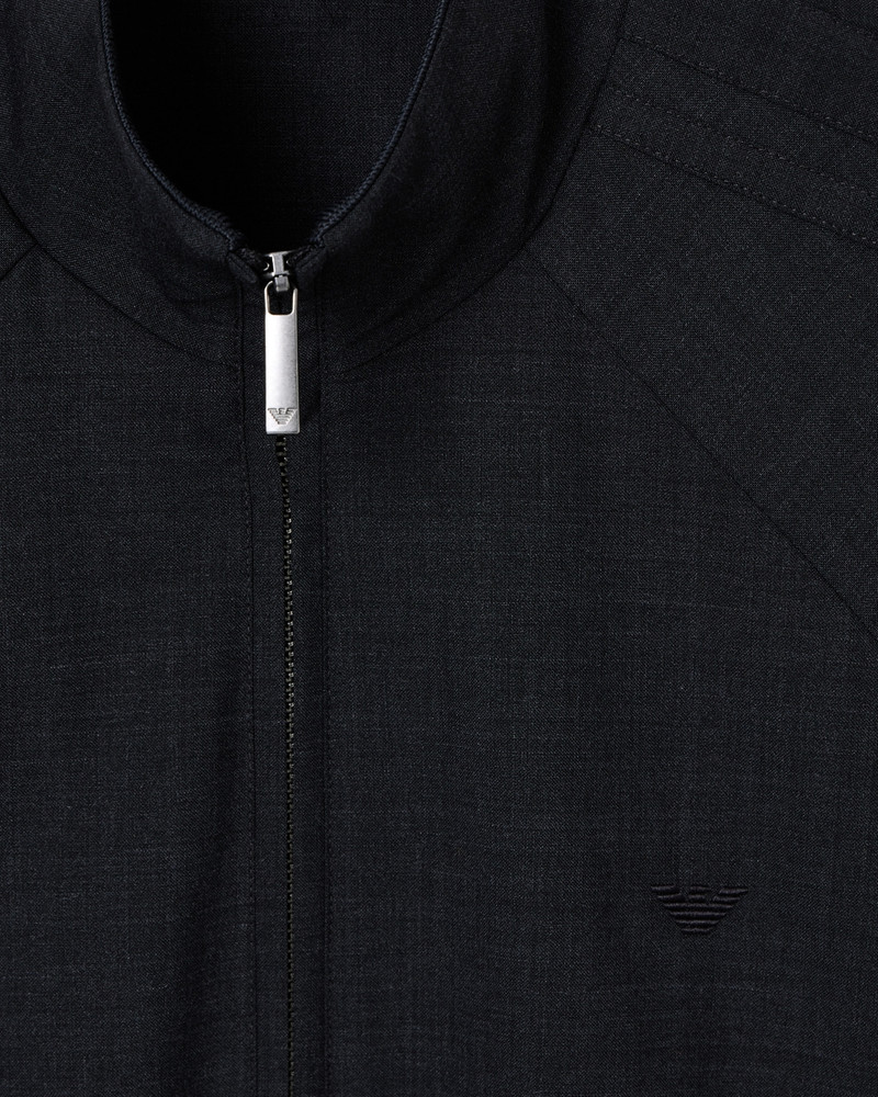 EMPORIO ARMANI ICON FULL-ZIP BLOUSON IN STRETCH WOOL BLEND CANVAS outlook