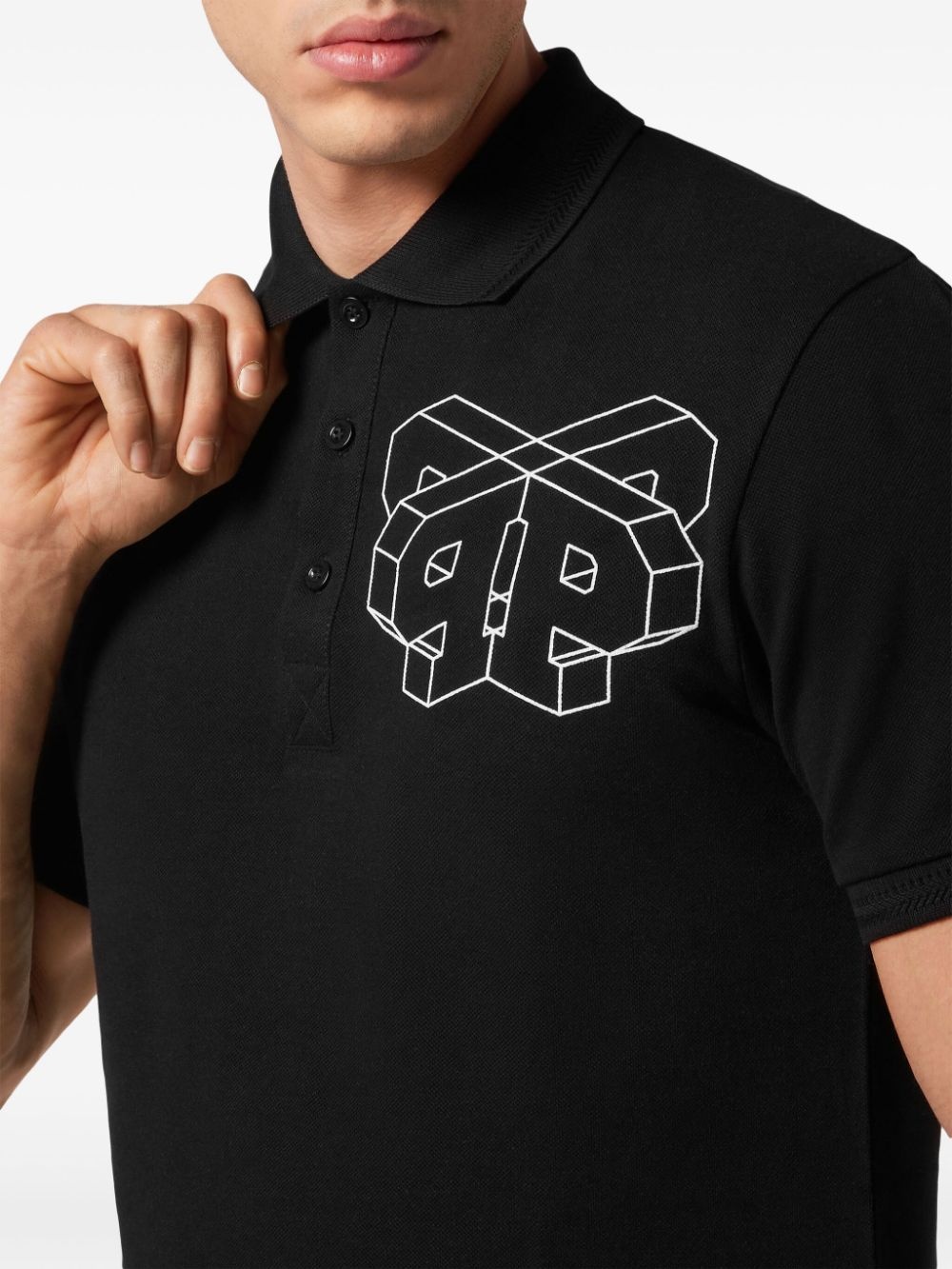 logo-print cotton polo shirt - 2