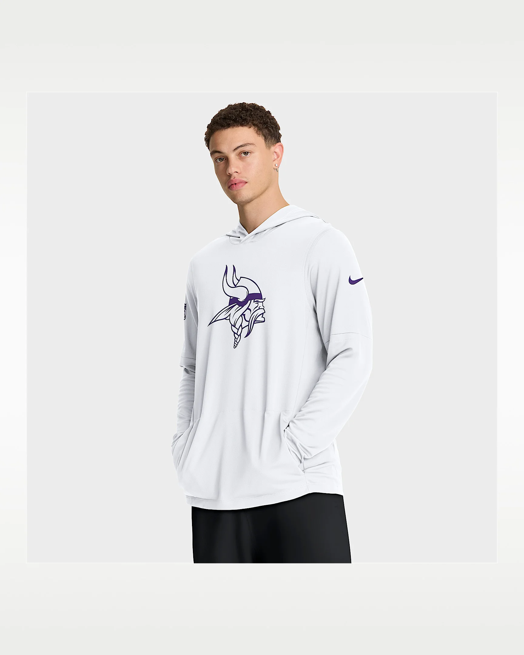 Minnesota Vikings Option Read Men's Nike Dri-FIT NFL Long-Sleeve Hooded Top - 1
