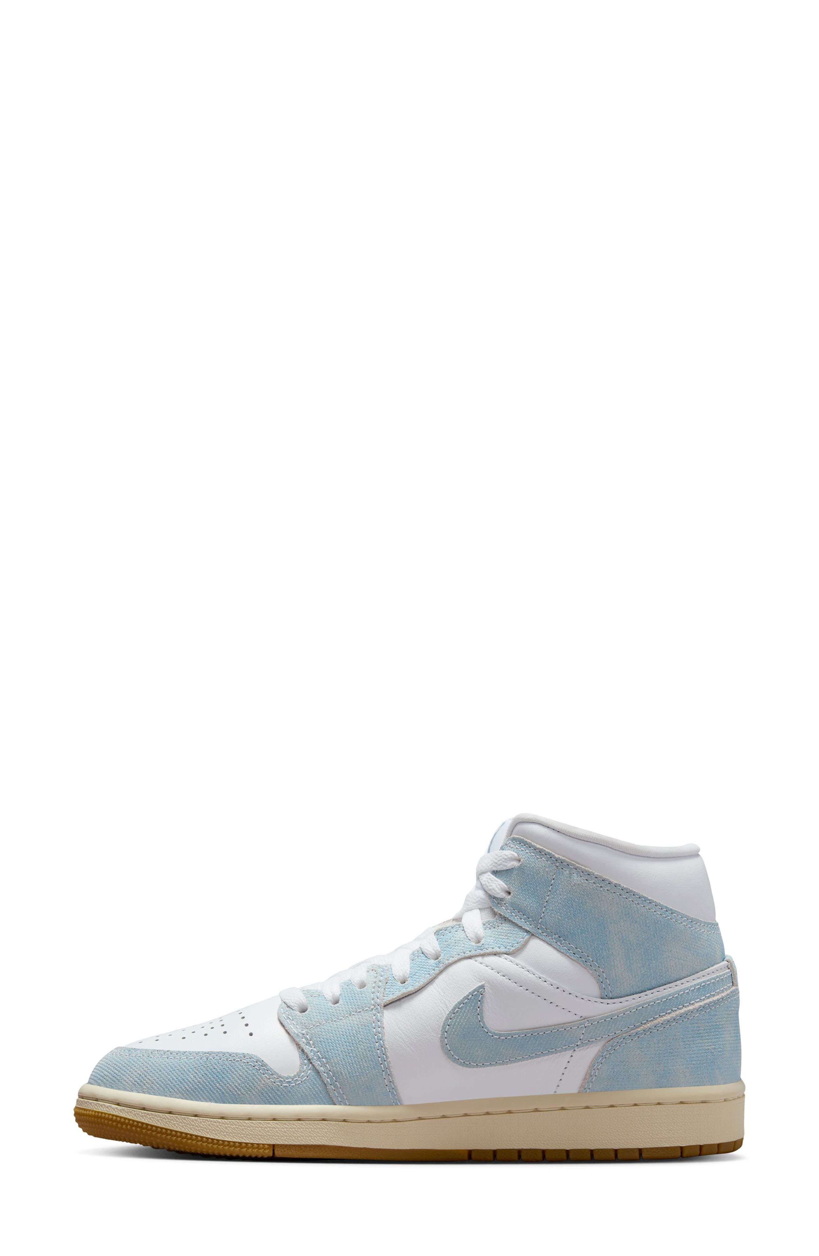 Air Jordan 1 Mid SE Velvet Basketball Sneaker in 100 White/wrnblu at Nordstrom - 2
