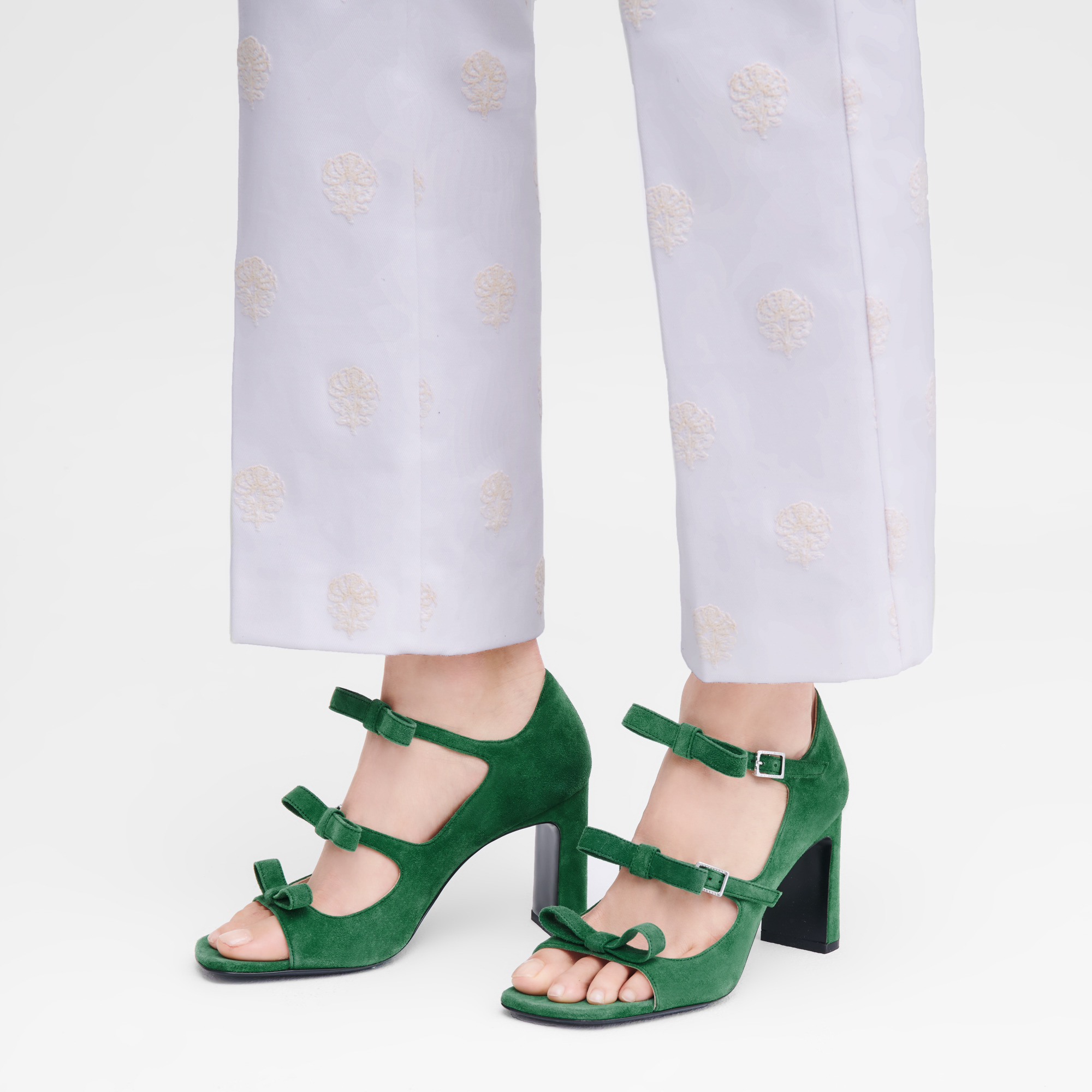 La Baronne Sandals Thyme - Leather - 2