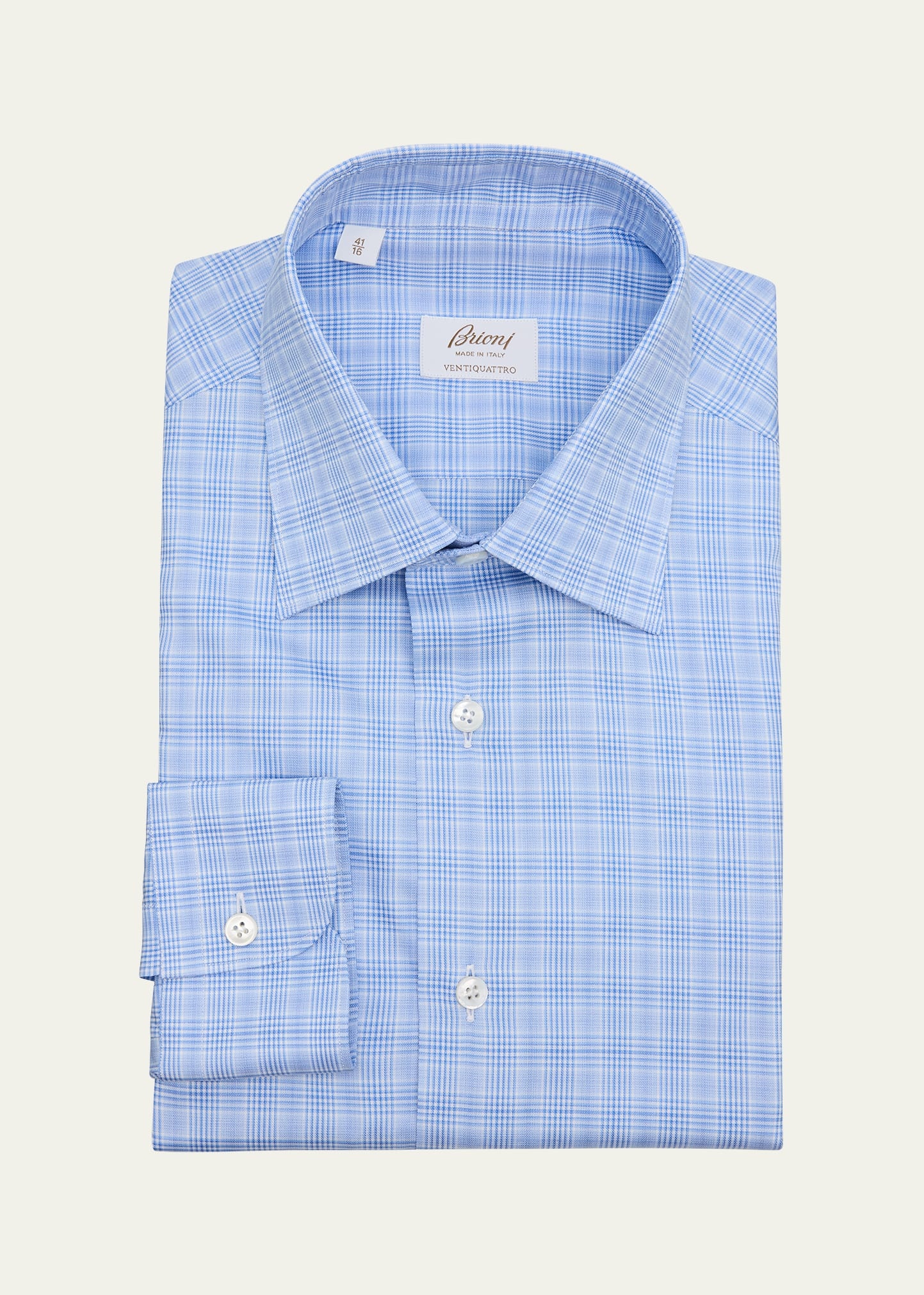 Men's Ventiquattro Cotton Plaid Dress Shirt - 1