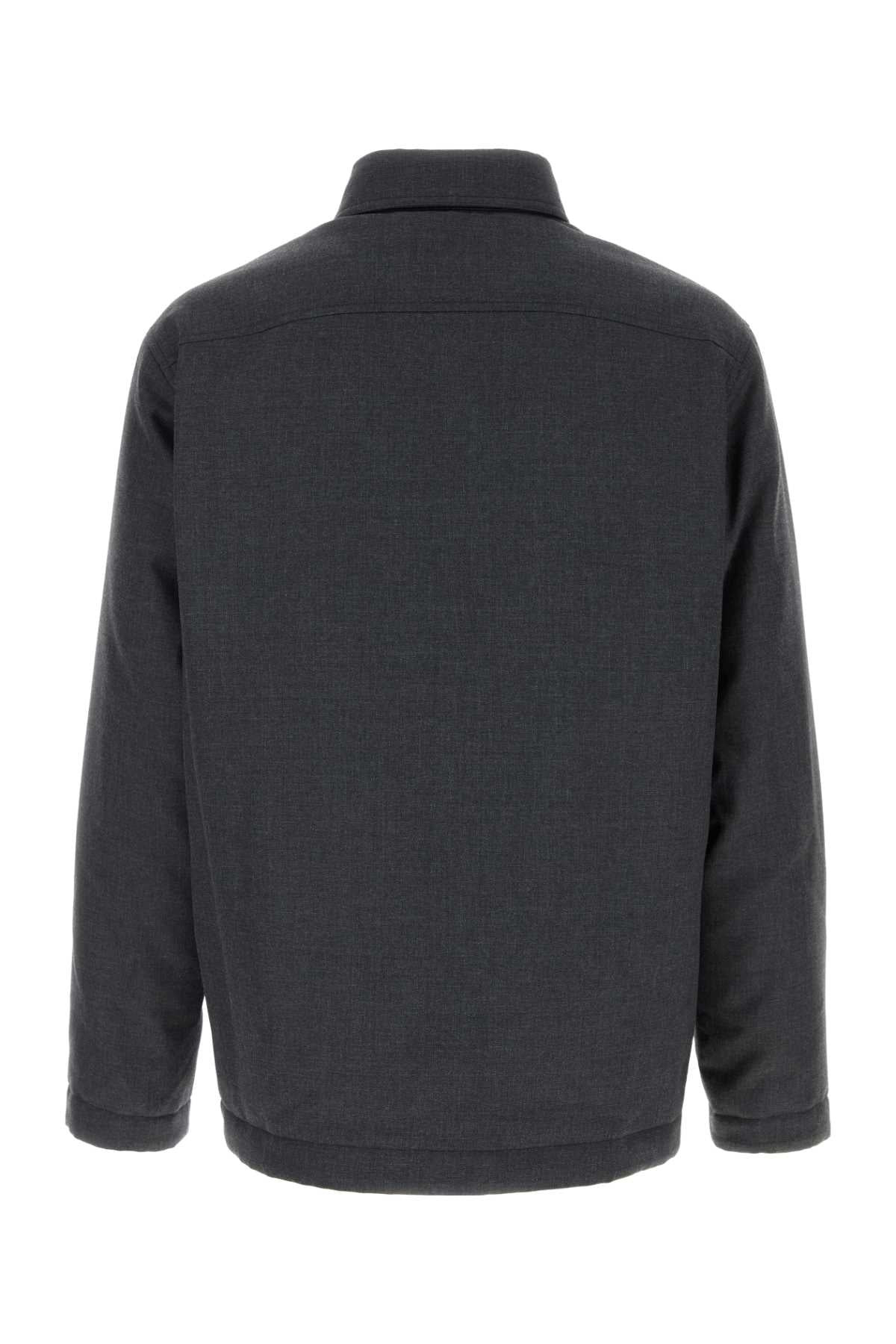 Gucci Men Dark Grey Polyester Blend Padded Shirt - 2