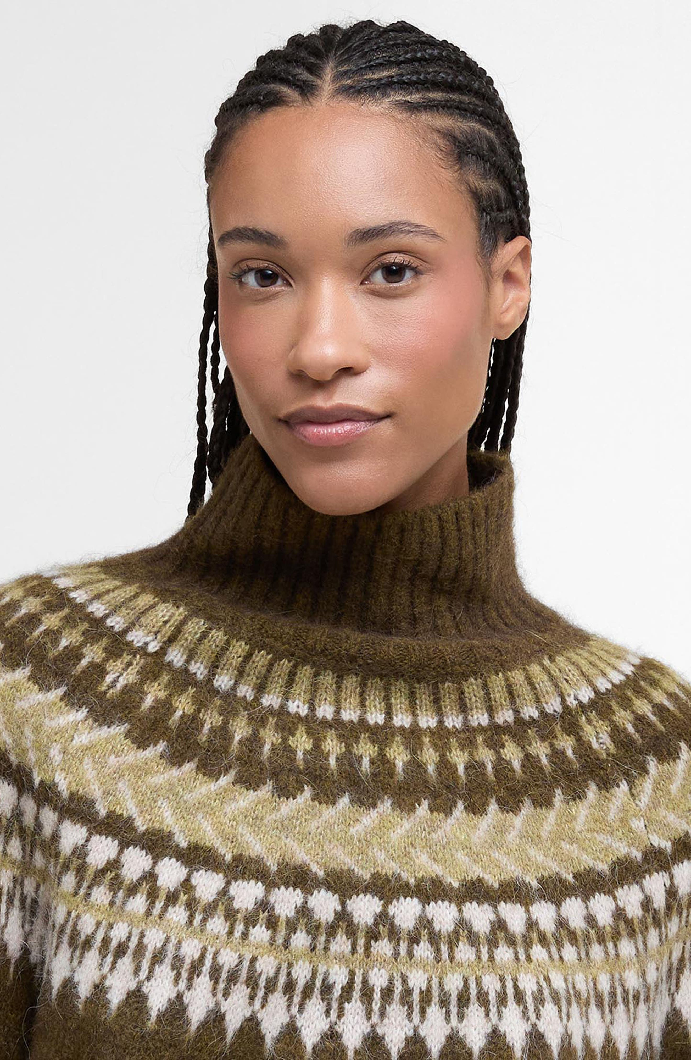 Barbour Lorrie Fair Isle Wool & Alpaca Blend Sweater in Brown Multi at Nordstrom - 6