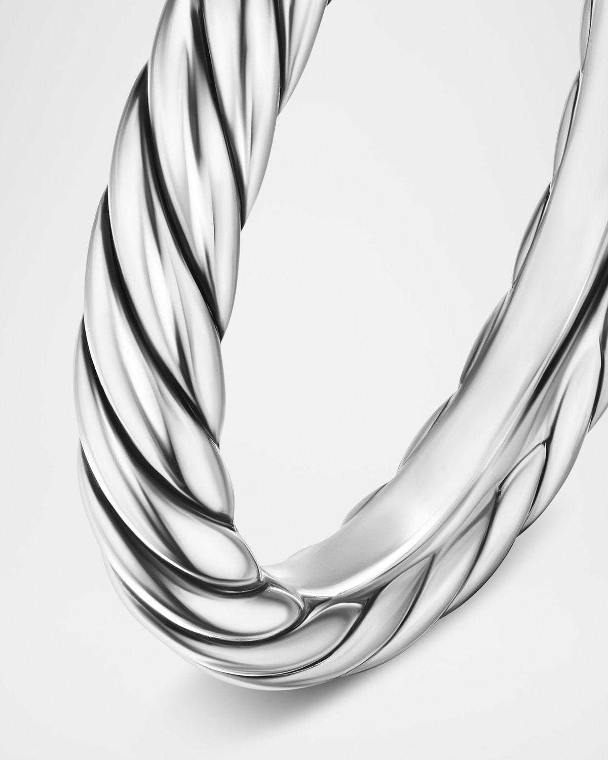 Modern Cable Band Ring in Silver, 3.4mm - 4