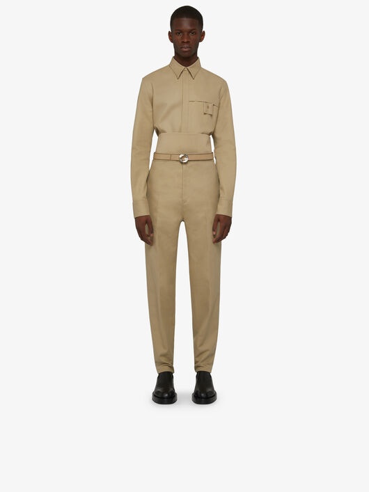 SHIRT IN GABARDINE WITH GRAPHIC POCKET - 2