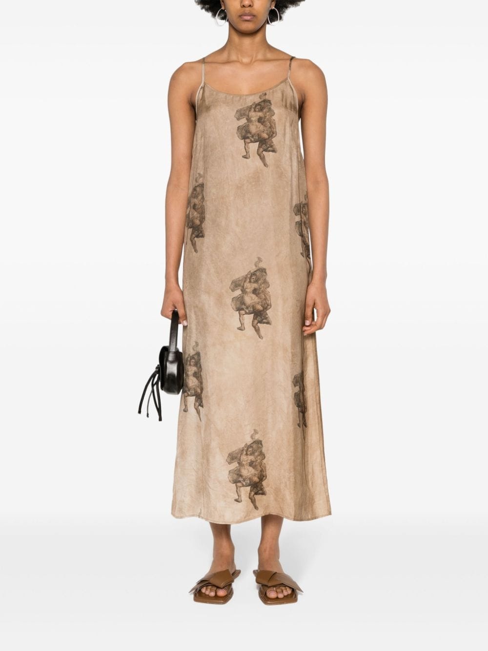 renaissance-print midi dress - 2