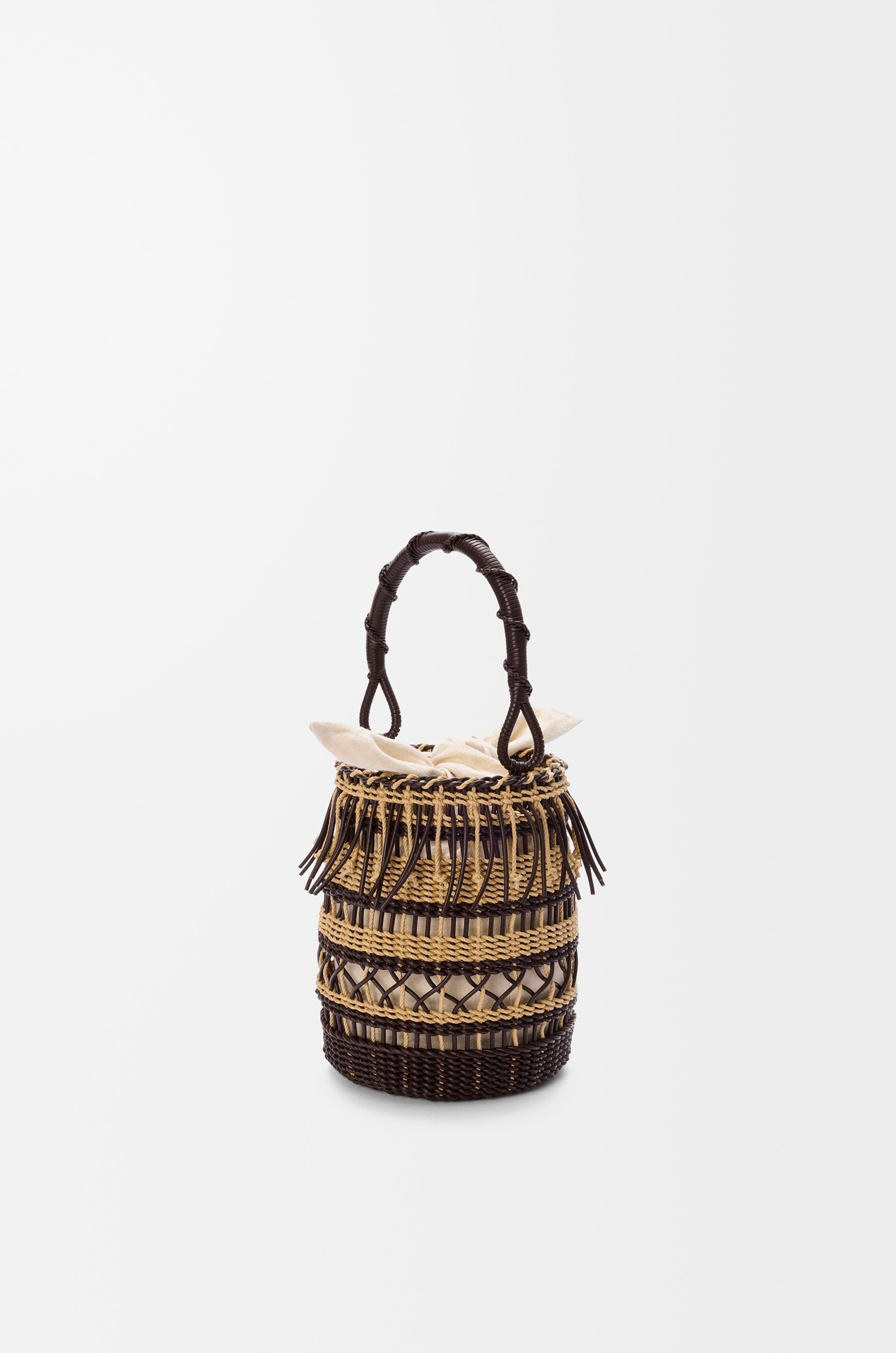 Bucket in cord and leather - 3