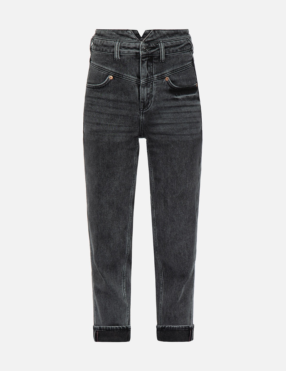 LOGO EMBROIDERY TAPER JEANS - 1