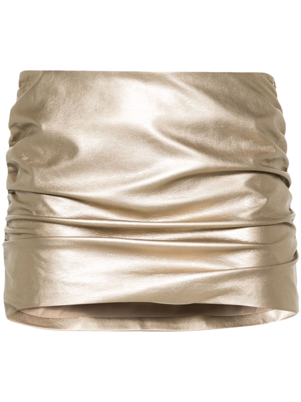 ruched metallic miniskirt - 1