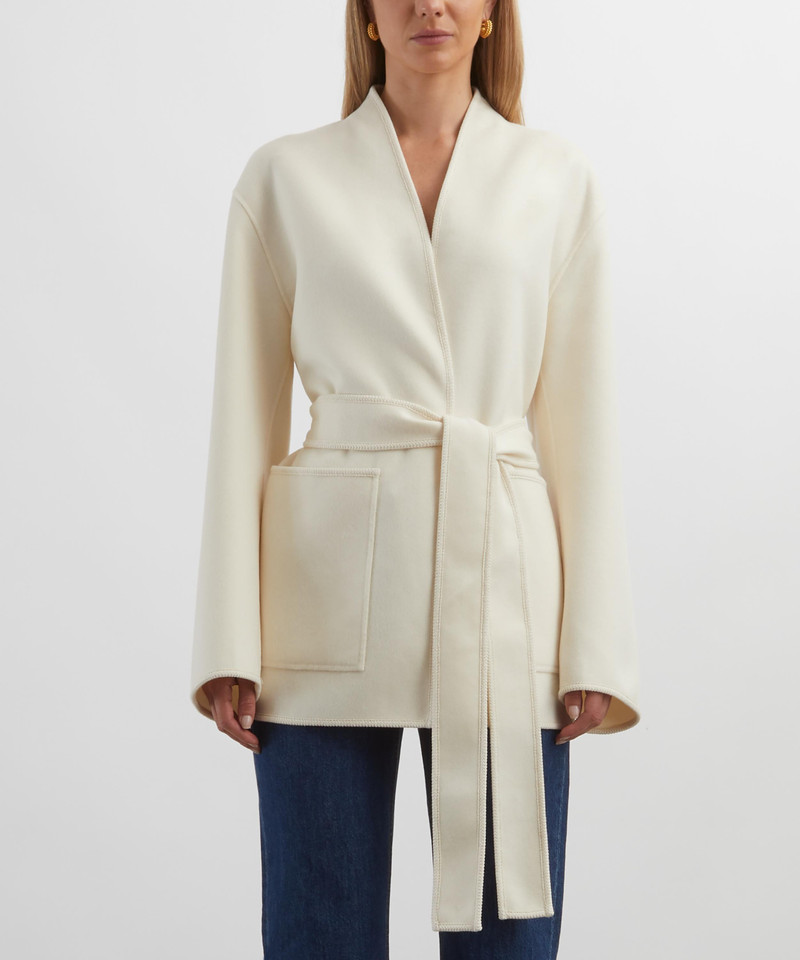 RÓHE Off-White Belted Kimono Jacket outlook