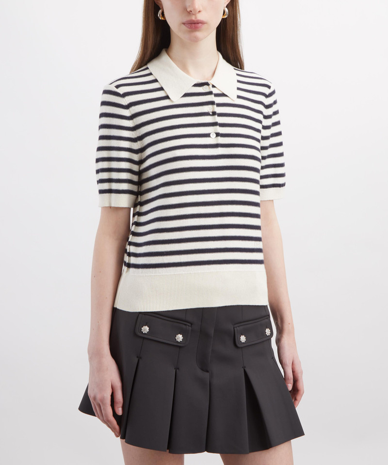 A.P.C. Ruby Striped Cotton-Cashmere Polo outlook