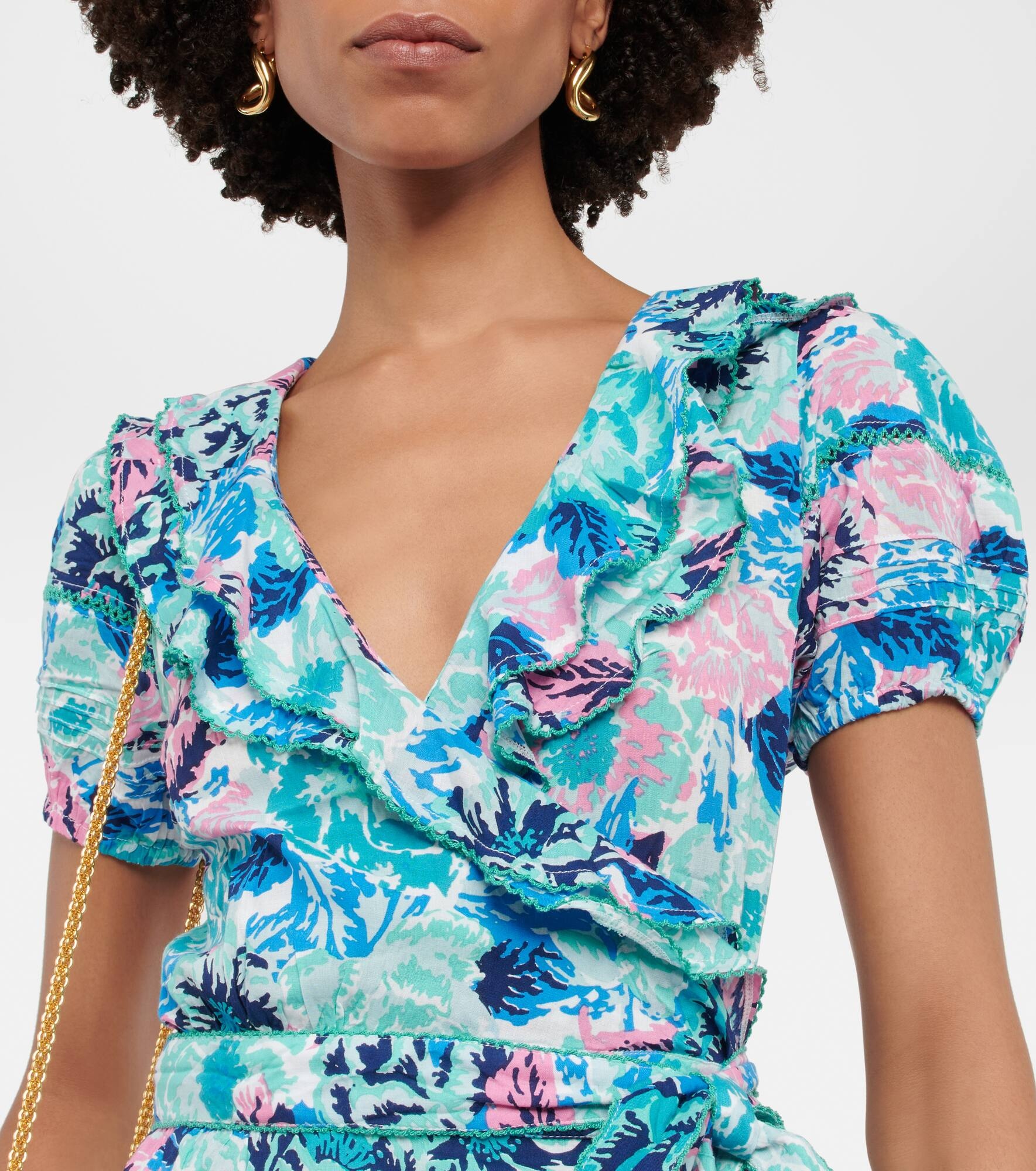 Aude printed wrap minidress - 4