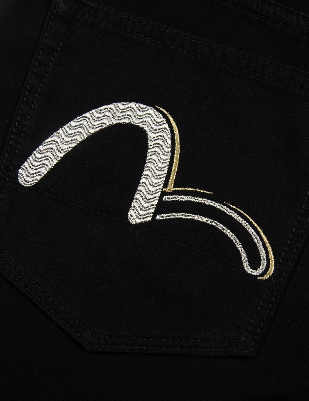 Wave Pattern Seagull Embroidery Cropped Carrot Fit Jeans #2017 - 7