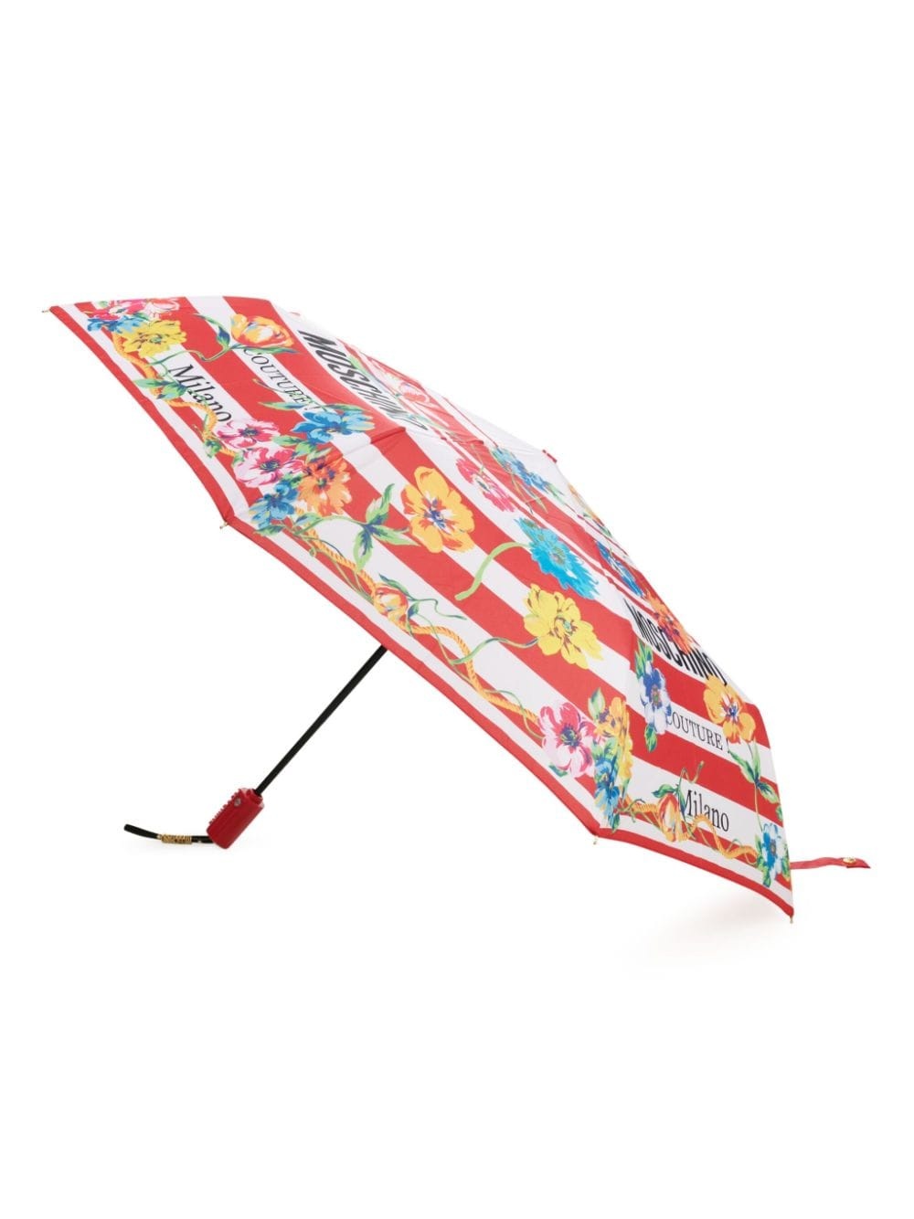 floral-print striped foldable umbrella - 3