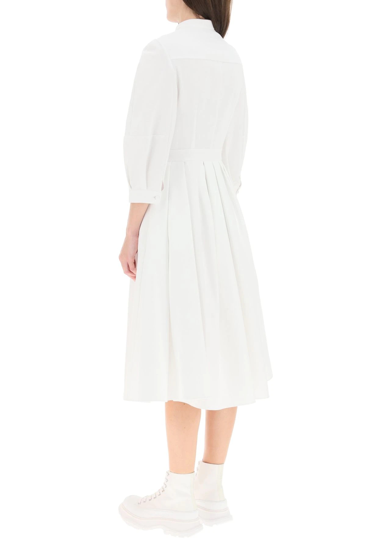 ASYMMETRICAL DRESS IN COTTON PIQUET - 4