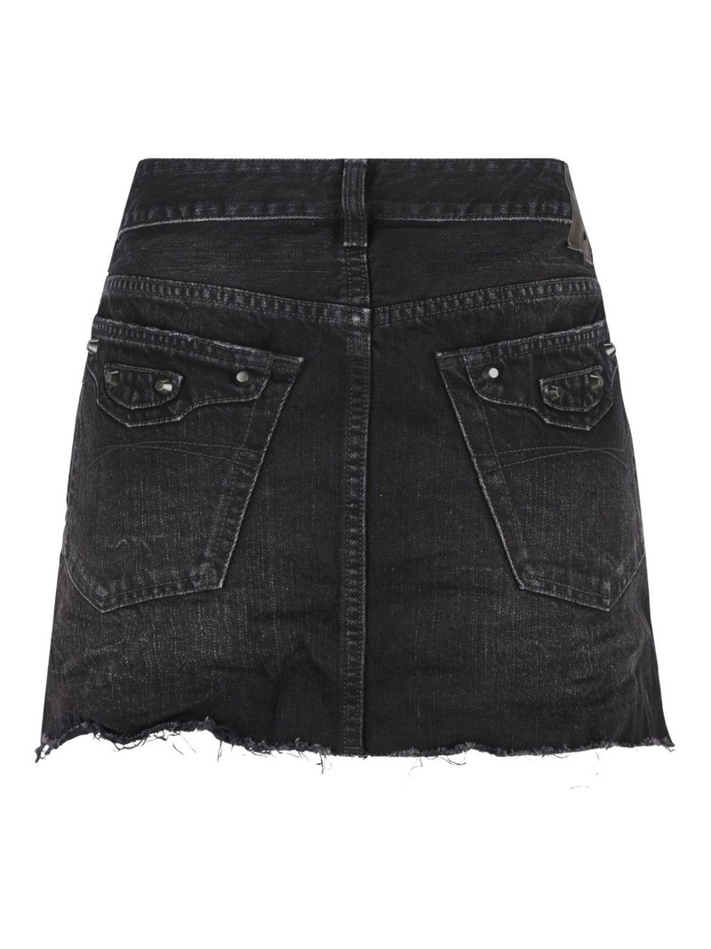 BALENCIAGA frayed denim skirt outlook