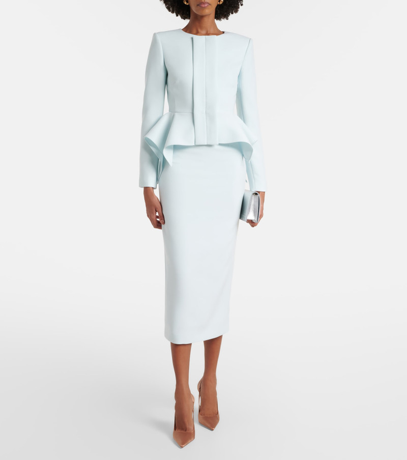 ROLAND MOURET Caped satin crêpe midi skirt outlook