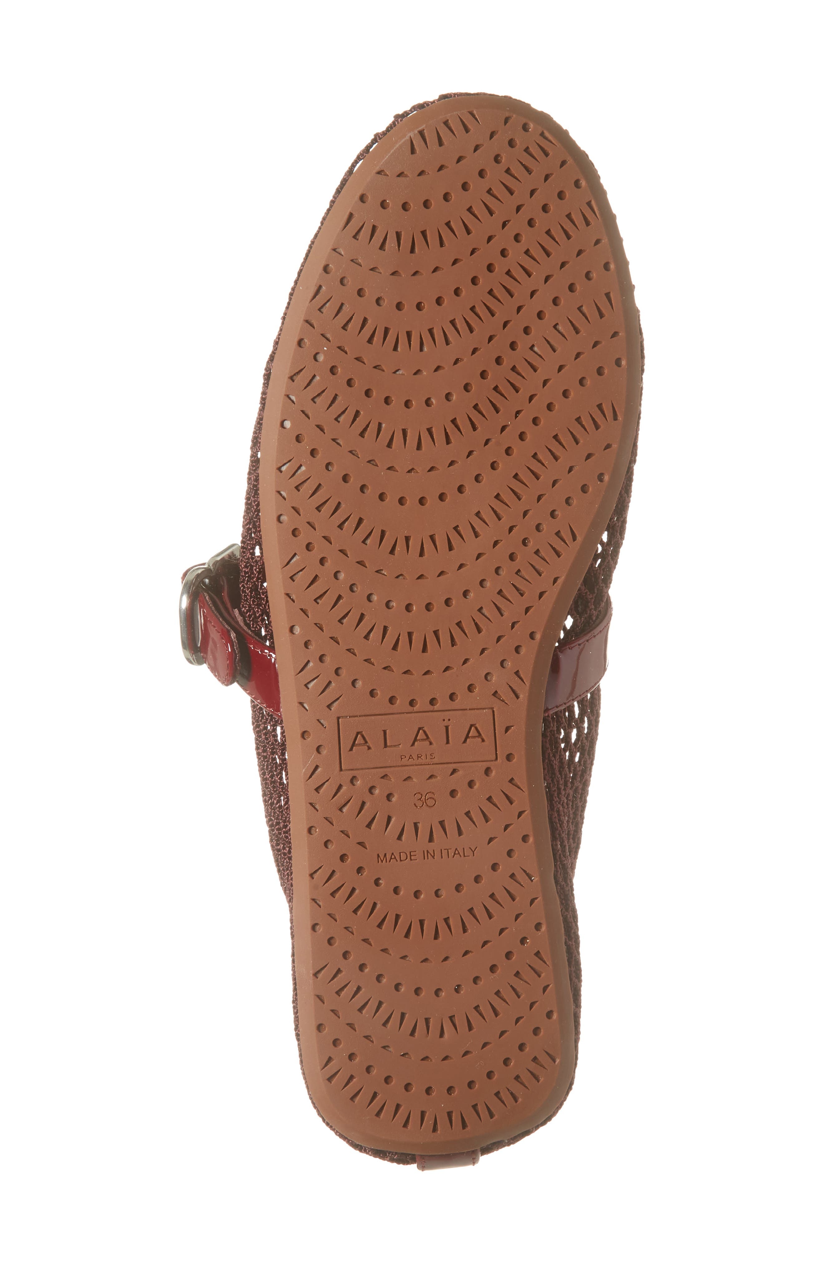 Alaïa Fishnet Ballerina Flat in Rouge Grenat at Nordstrom - 6