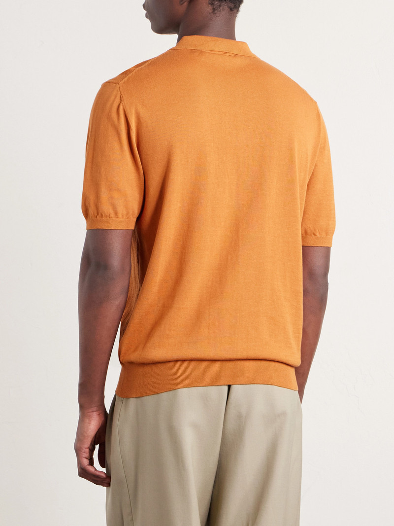 Pointelle-Knit Cotton Polo Shirt 4