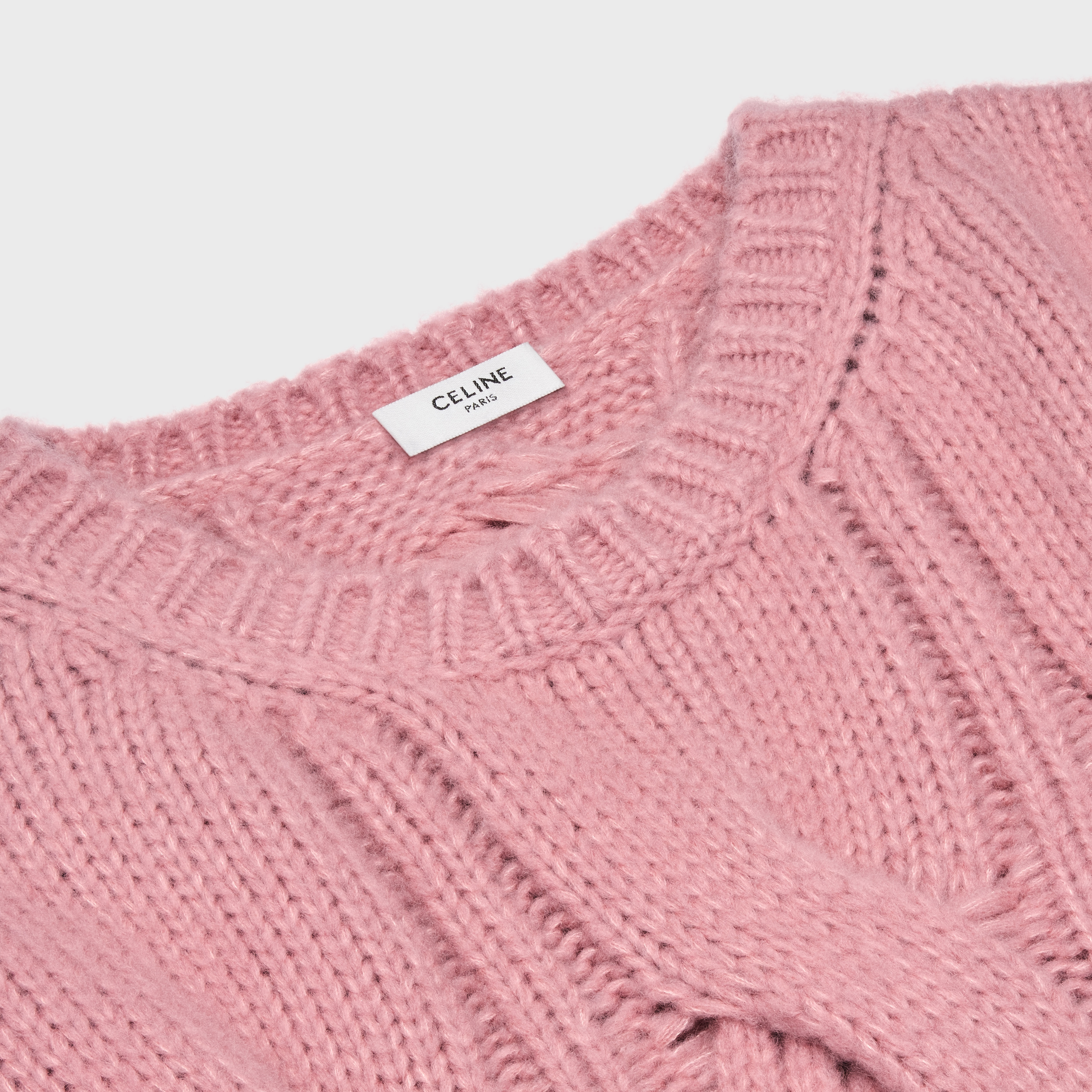 Crew neck sweater in cable-knit Cashmere and silk - 3