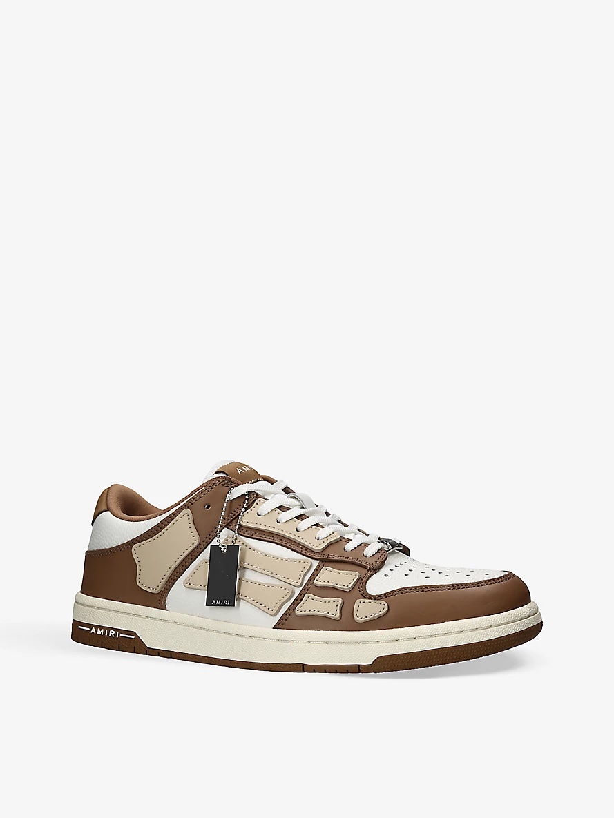 Skel panelled leather low-top trainers - 3