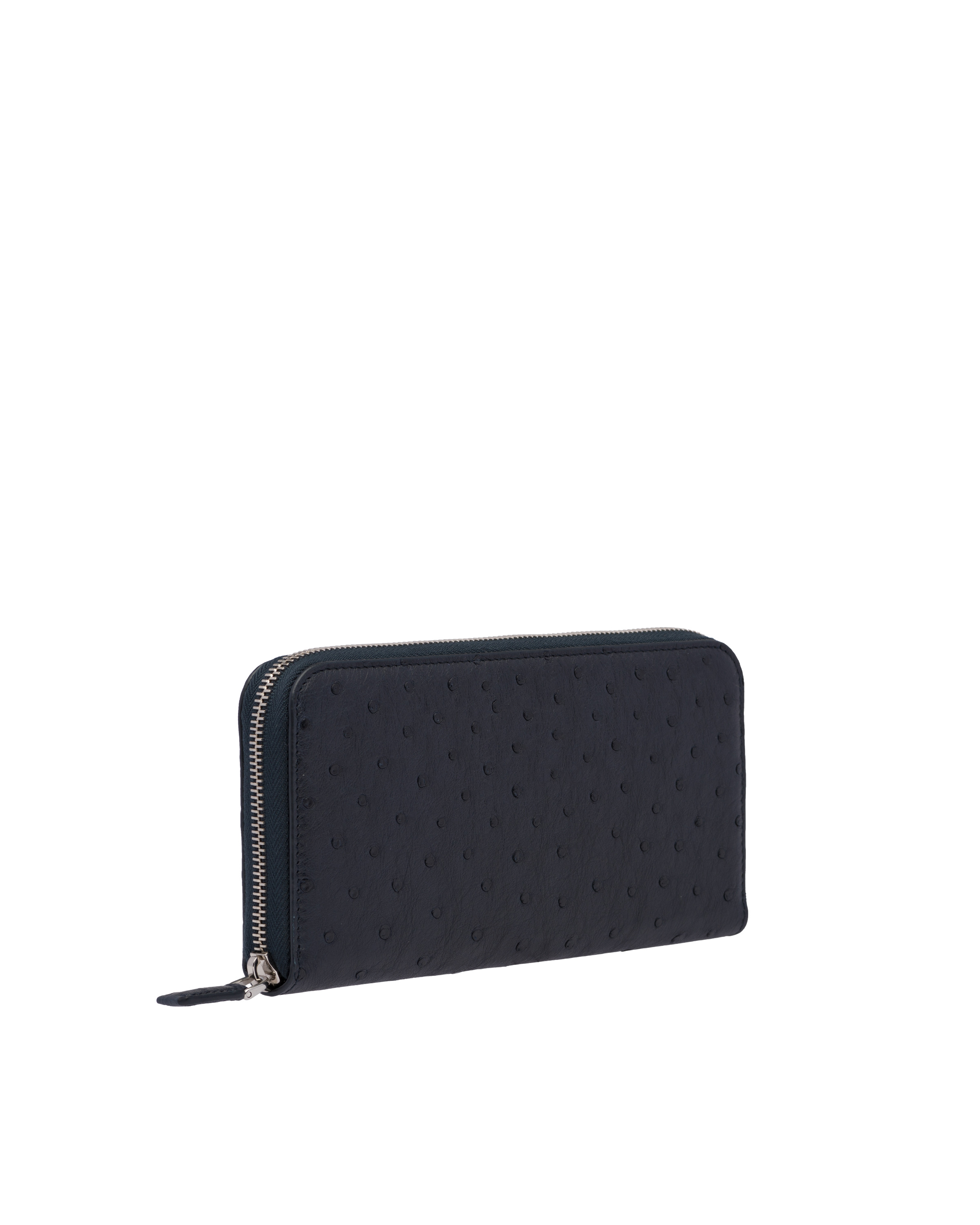 Ostrich Leather Zip Around Wallet - 2