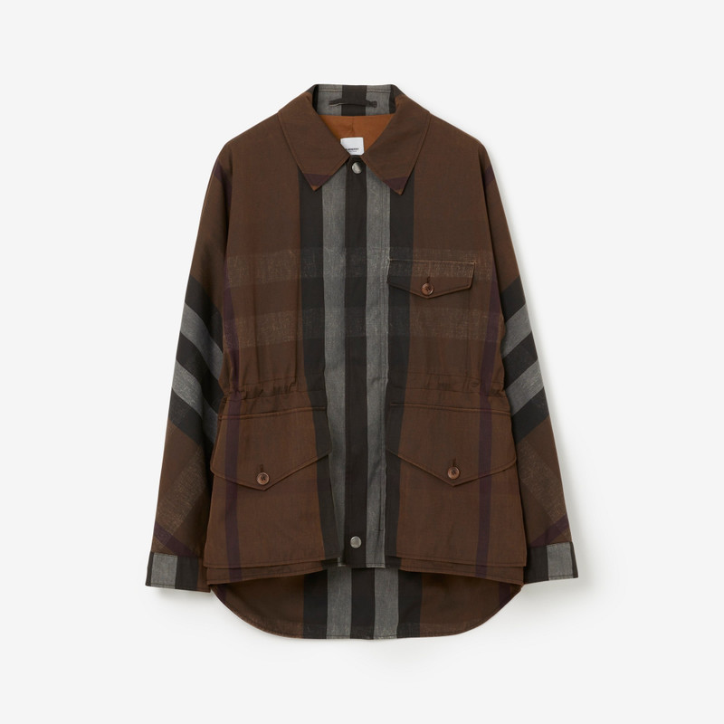 Check Cotton Blend Field Jacket 1